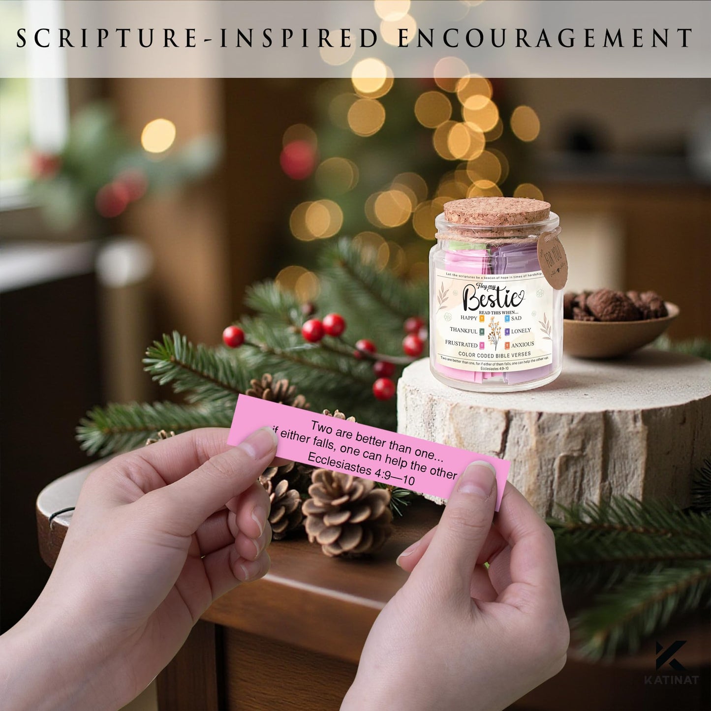 Read This When Bible Verses Jar for Daily Encouragement – Christian, Birthday & Christmas Gifts for Women; Great Gift for Mom, White Elephant Gift & Stocking Stuffer for Women