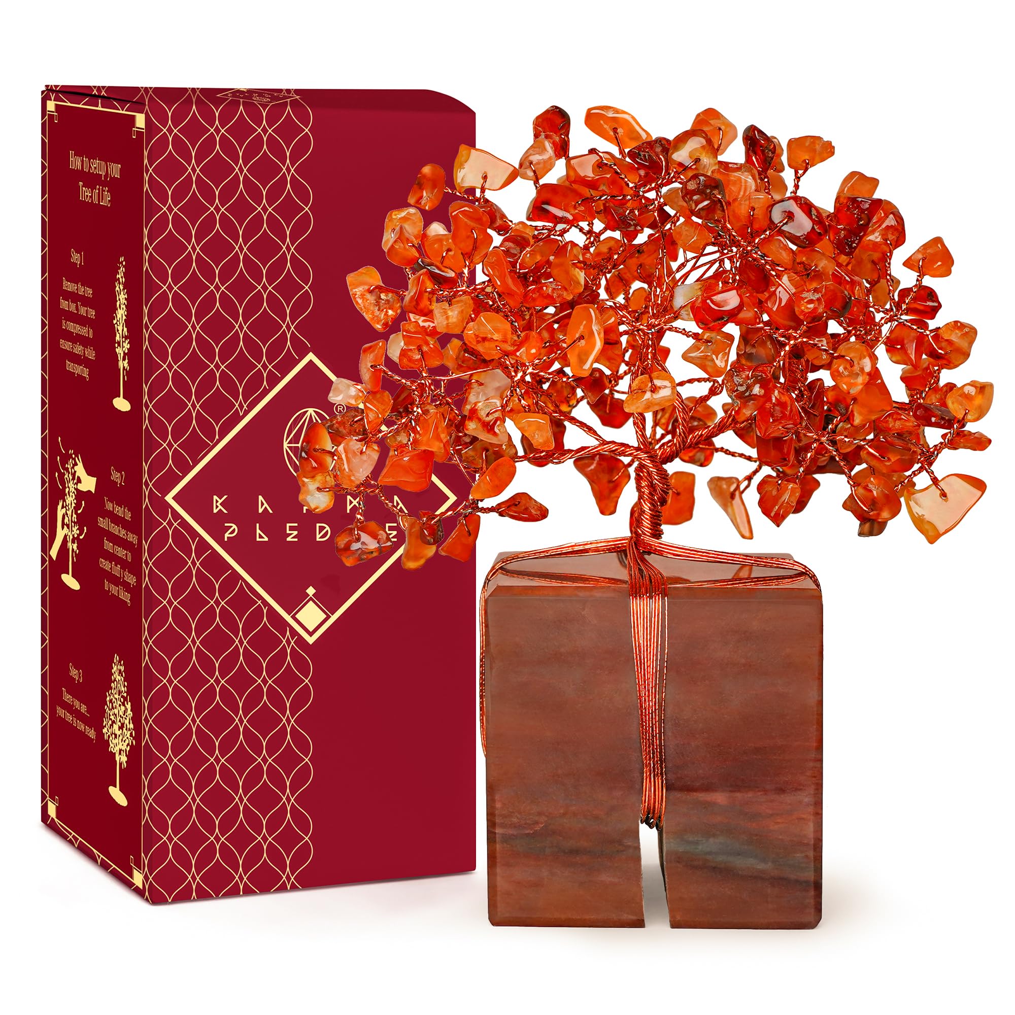 Crystal Tree of Life 7 Chakra Healing Crystals Trees for Home Decor, Office Desk Decor, Boho Decor, Handmade Bonsai Trees for Positive Energy, Money, Good Luck Birthday Gifts for Women, Mom