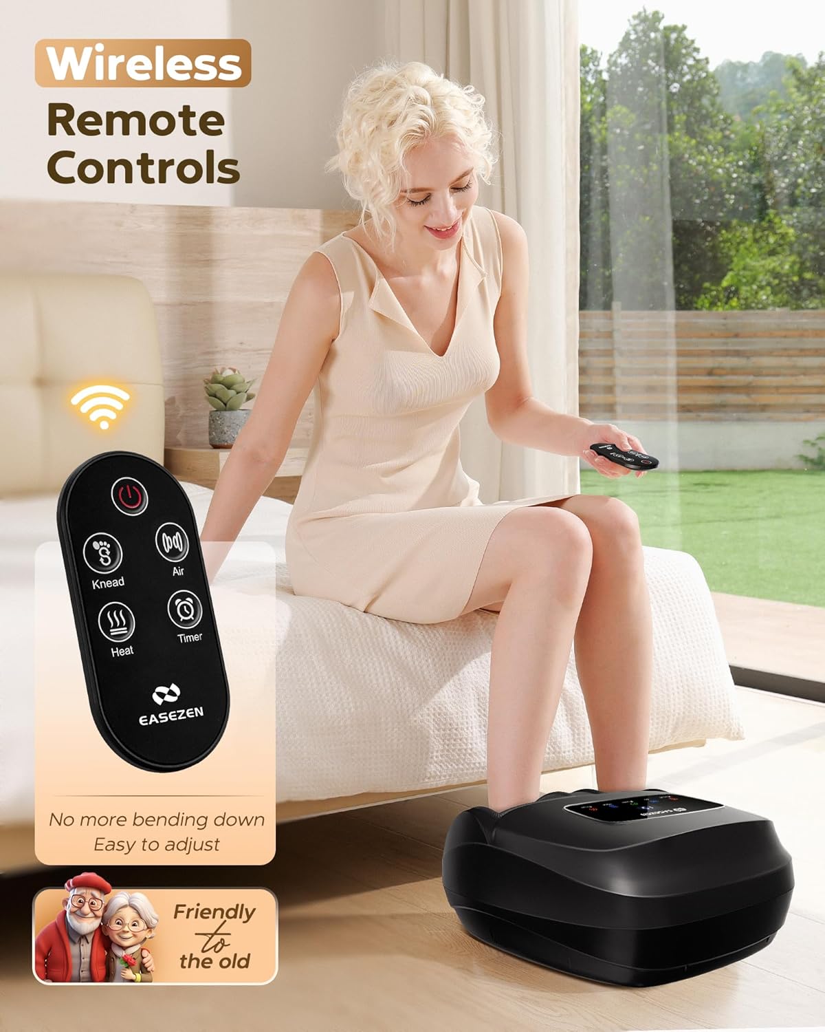 Foot Massager Machine with Heat, Shiatsu Foot Massager with Cordless Remote, 2026 Upgraded Deep Kneading, for Plantar Fasciitis, Neuropathy, Birthday Gifts for Women Mom Men Dad, Up to Foot Size 14