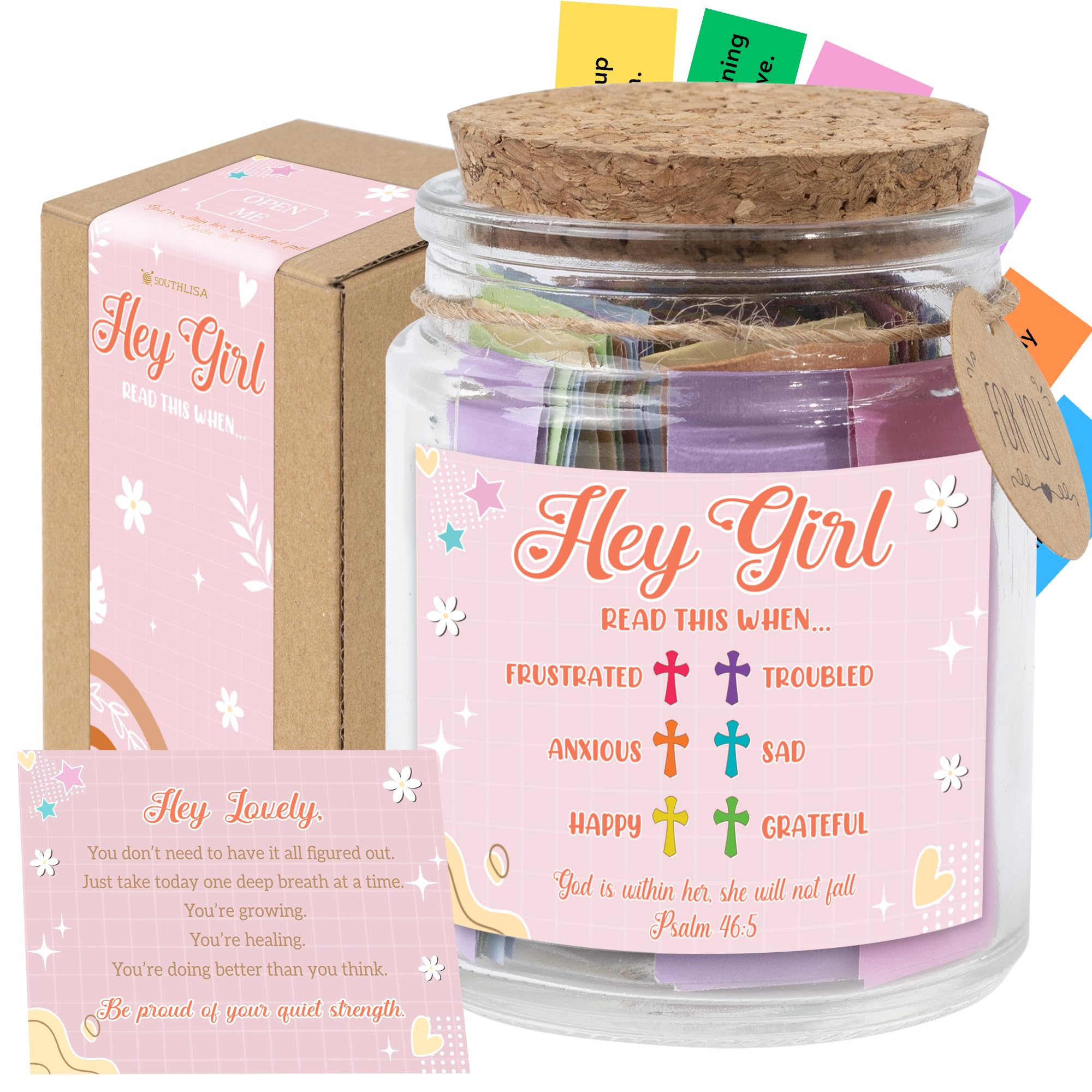 Read This When Bible Verses Jar for Daily Encouragement – Christian, Birthday & Christmas Gifts for Women; Great Gift for Mom, White Elephant Gift & Stocking Stuffer for Women