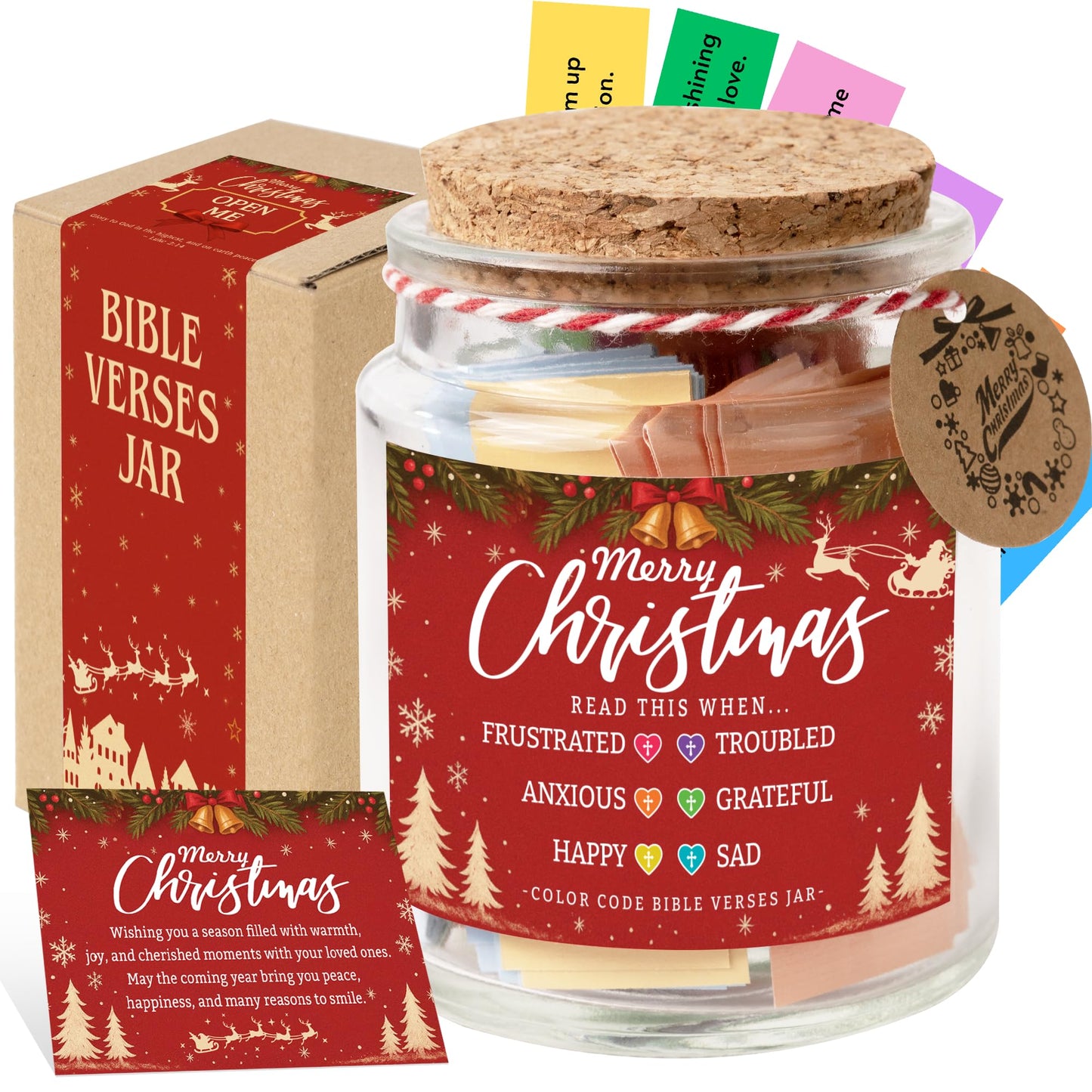 Read This When Bible Verses Jar for Daily Encouragement – Christian, Birthday & Christmas Gifts for Women; Great Gift for Mom, White Elephant Gift & Stocking Stuffer for Women