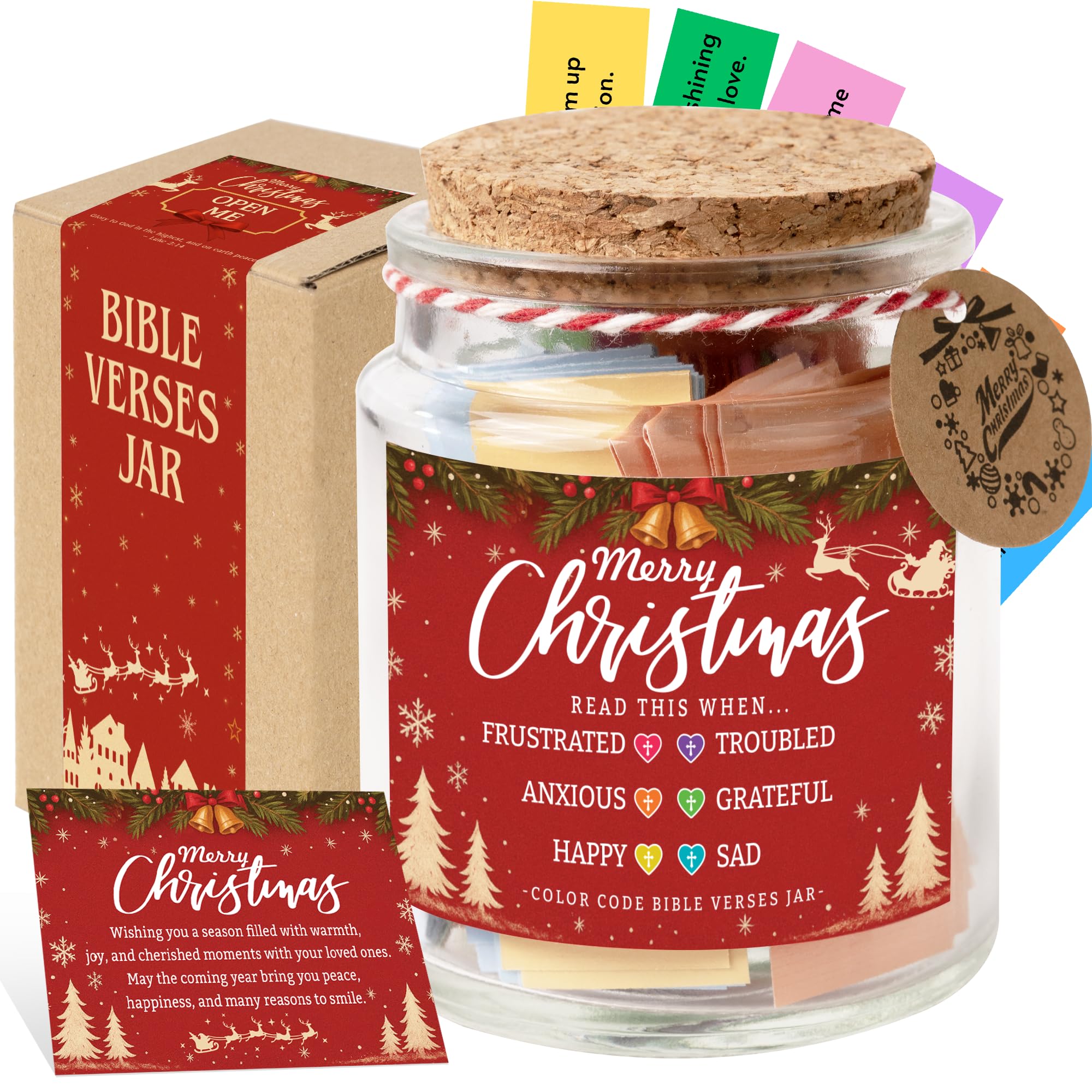 Read This When Bible Verses Jar for Daily Encouragement – Christian, Birthday & Christmas Gifts for Women; Great Gift for Mom, White Elephant Gift & Stocking Stuffer for Women