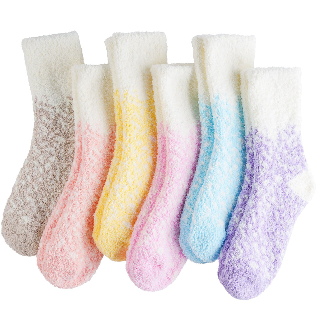 Fuzzy Socks for Women Gifts, Fluffy Cozy Plush Soft Slipper Socks for Fall Winter Christmas Warm Sleeping Home 5/6 Pairs