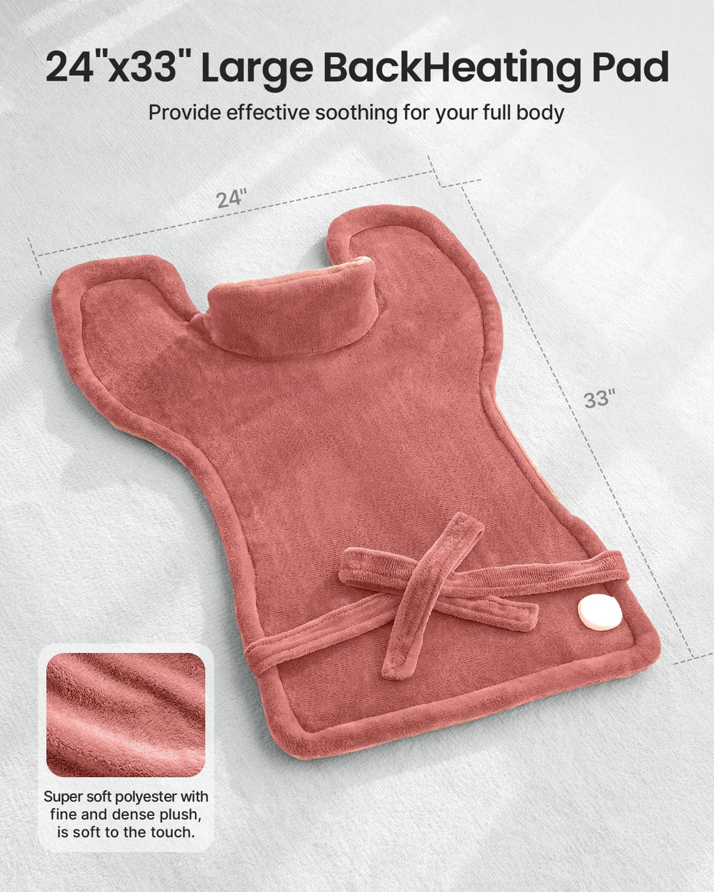 RENPHO Electric Heating Pad for Back, Birthday Christmas Gifts for Women Men Mom Dad Elderly, FSA Eligible Items Only List, Large Heat Pad for Neck Shoulders, 24"x33", ETL Certified, Gray