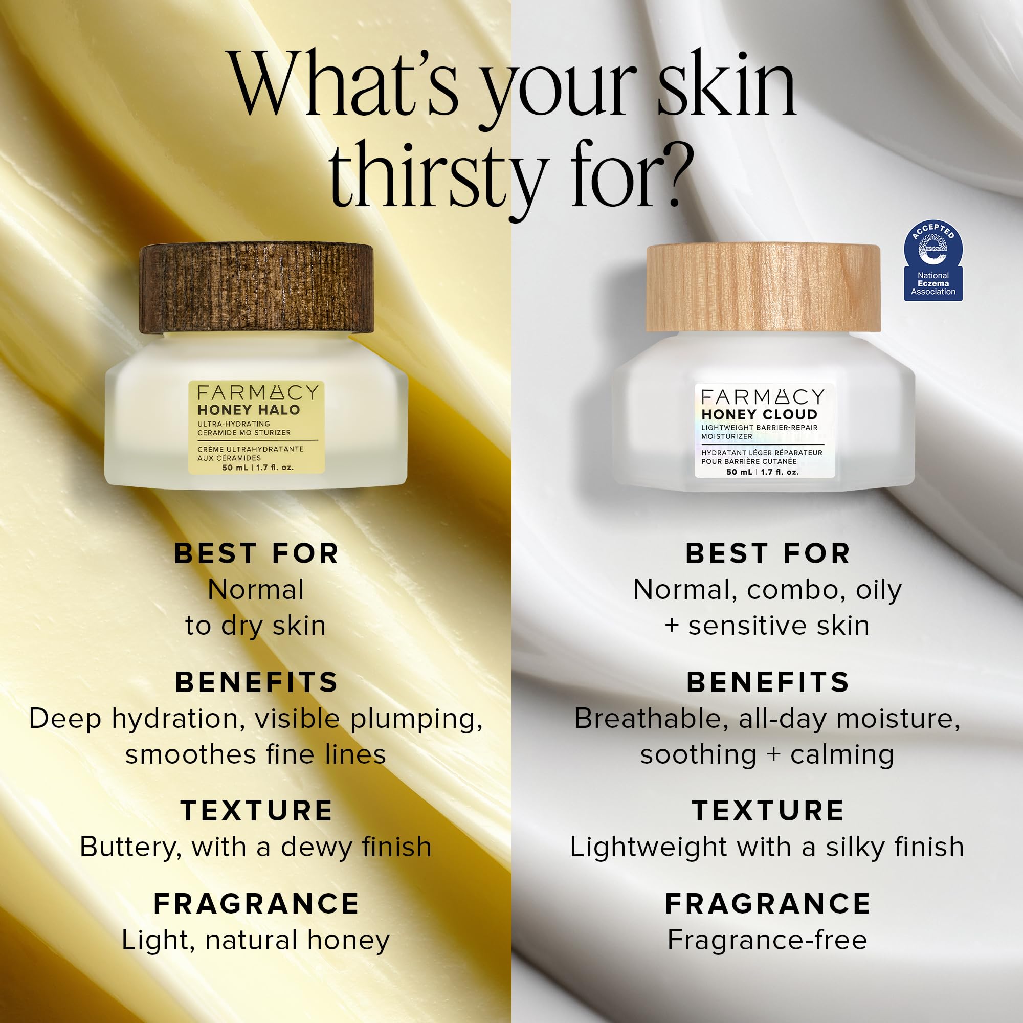 Farmacy Honey Cloud Lightweight Face Moisturizer - Hydrating Face Lotion Infused with Hyaluronic Acid, Peptides & Chamomile - Daily Facial Moisturizer for Oily, Sensitive, or Combination Skin (50ml)