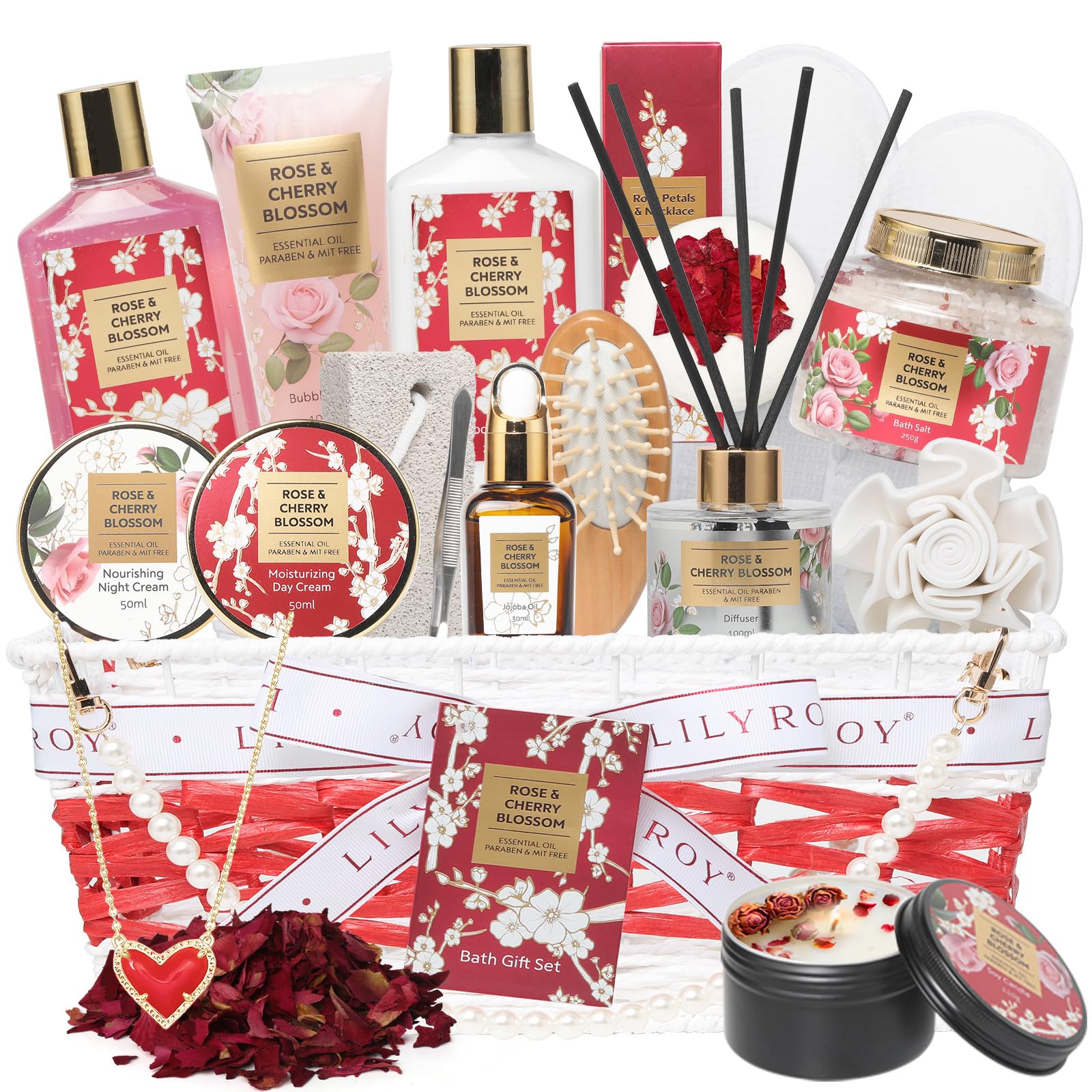 Christmas Gift Basket Set for Women - Ultimate 15-Piece Bath & Body Gift Set, Spa Gift Basket, Bath Collection | Birthday Gift, Mothers Day Gifts for Mom, Perfect Present for Her & Mom All Occasions