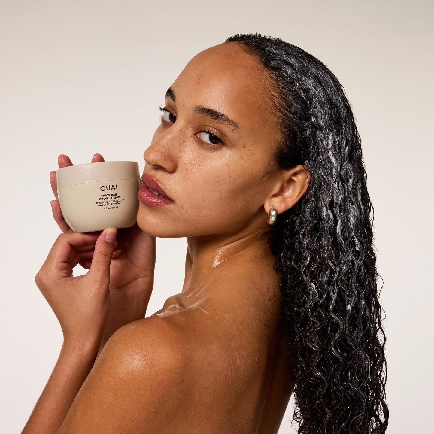 OUAI Fine to Medium Hair Treatment Masque - Hydrating Hair Mask to Help Repair Strands & Increase Shine - With Shea Butter, Keratin and Panthenol - Paraben, Phthalate & Sulfate Free (8 Fl Oz)