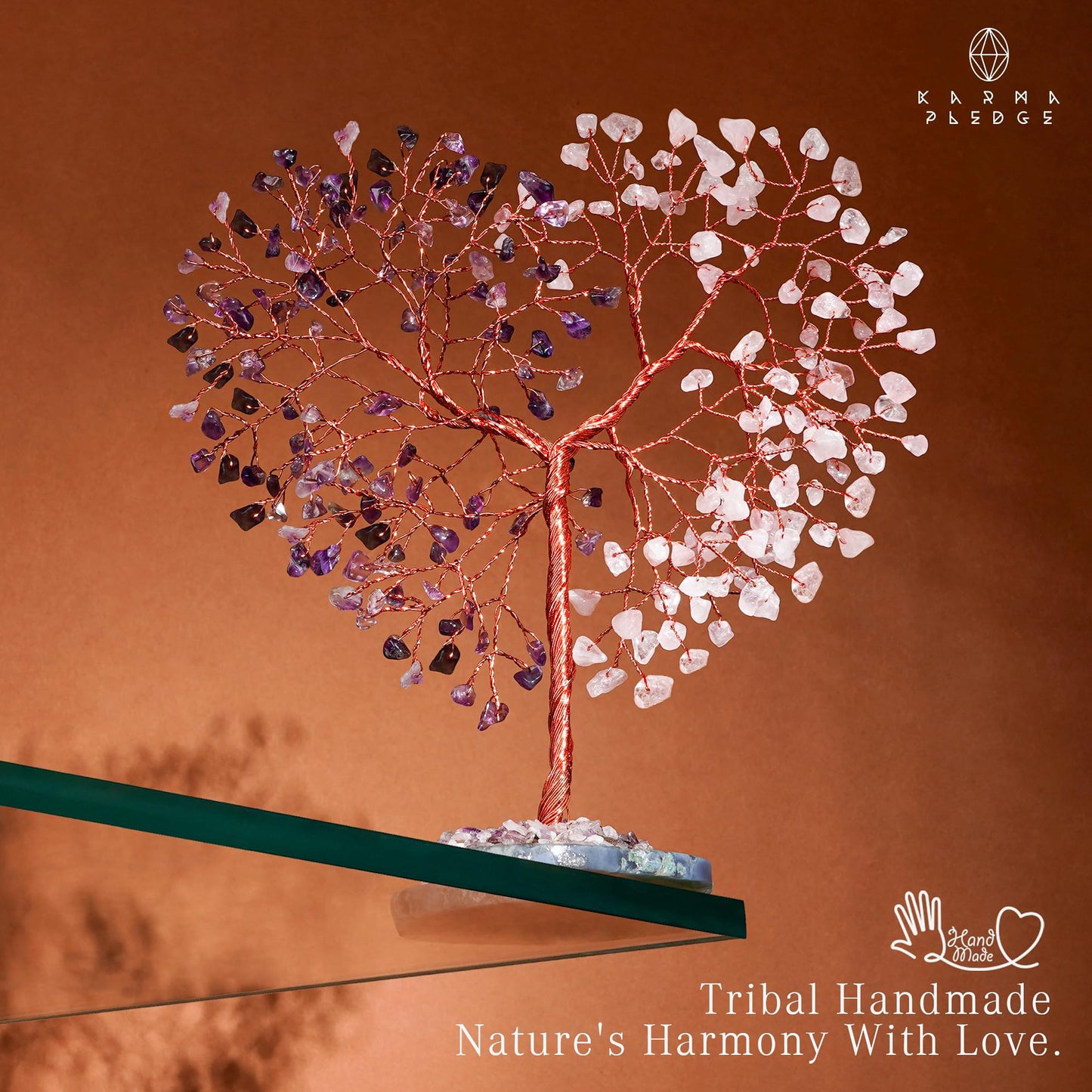 Crystal Tree of Life 7 Chakra Healing Crystals Trees for Home Decor, Office Desk Decor, Boho Decor, Handmade Bonsai Trees for Positive Energy, Money, Good Luck Birthday Gifts for Women, Mom