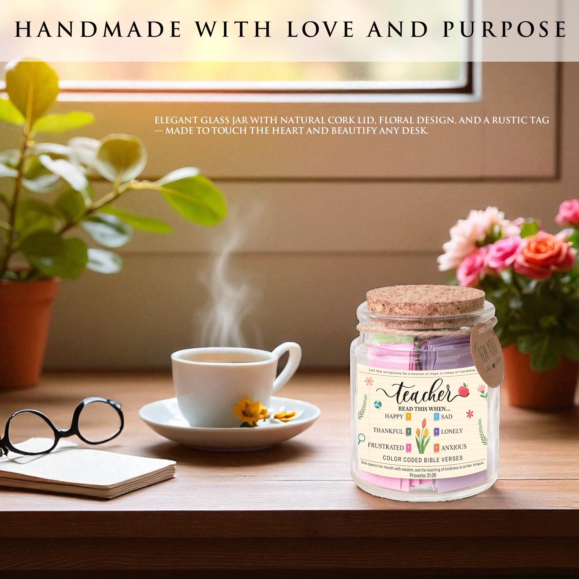 Read This When Bible Verses Jar for Daily Encouragement – Christian, Birthday & Christmas Gifts for Women; Great Gift for Mom, White Elephant Gift & Stocking Stuffer for Women