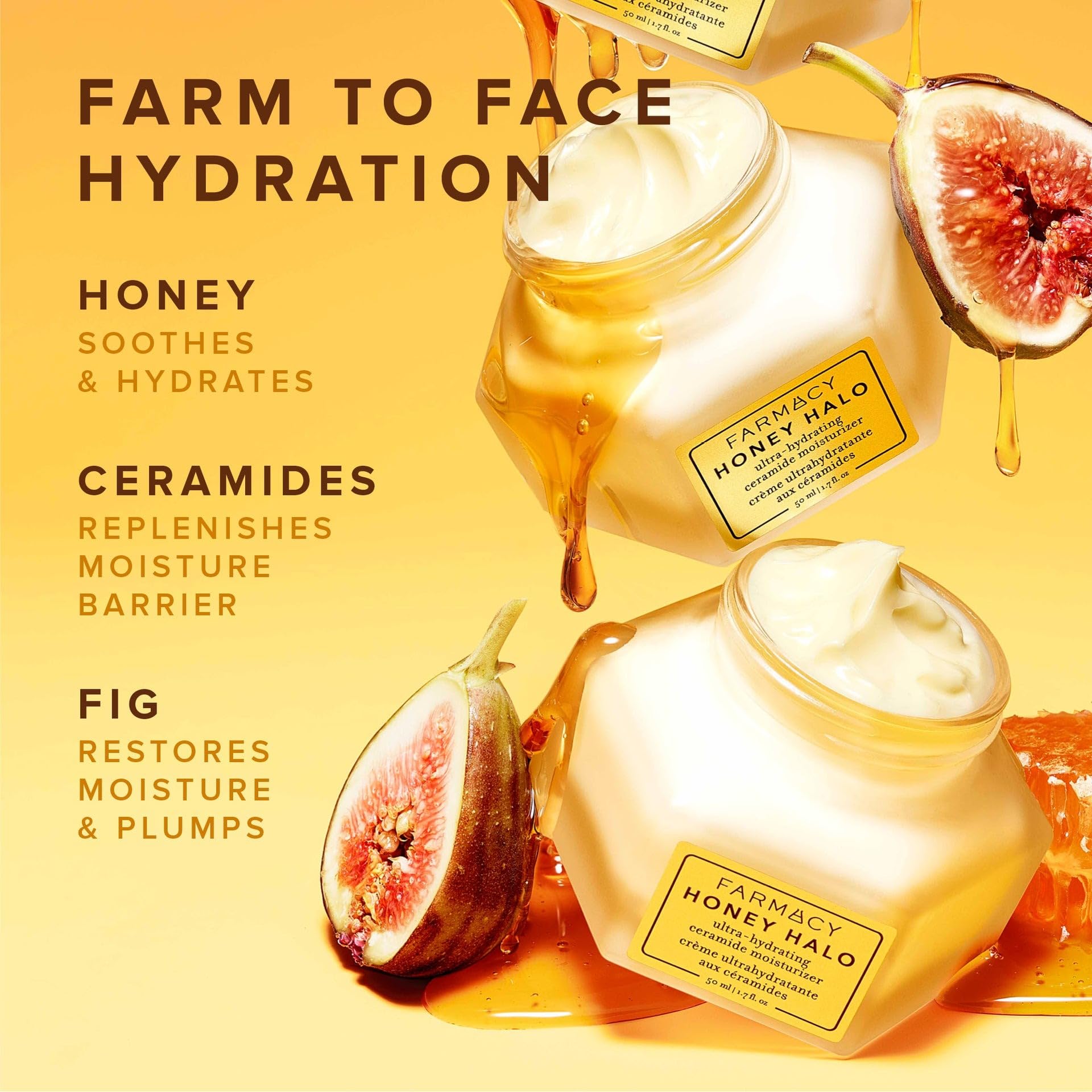Farmacy Honey Cloud Lightweight Face Moisturizer - Hydrating Face Lotion Infused with Hyaluronic Acid, Peptides & Chamomile - Daily Facial Moisturizer for Oily, Sensitive, or Combination Skin (50ml)