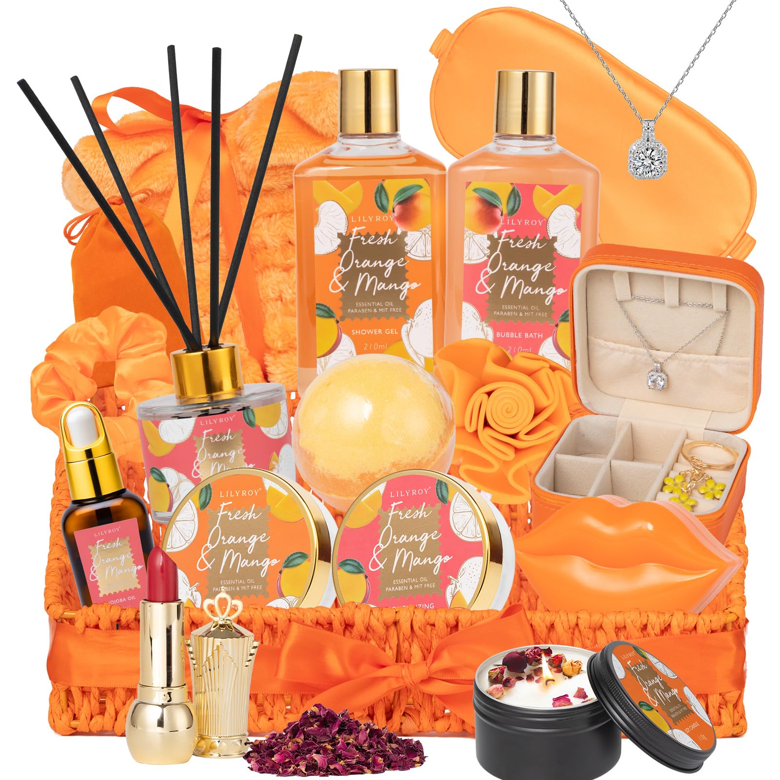 Christmas Gift Basket Set for Women - Ultimate 15-Piece Bath & Body Gift Set, Spa Gift Basket, Bath Collection | Birthday Gift, Mothers Day Gifts for Mom, Perfect Present for Her & Mom All Occasions