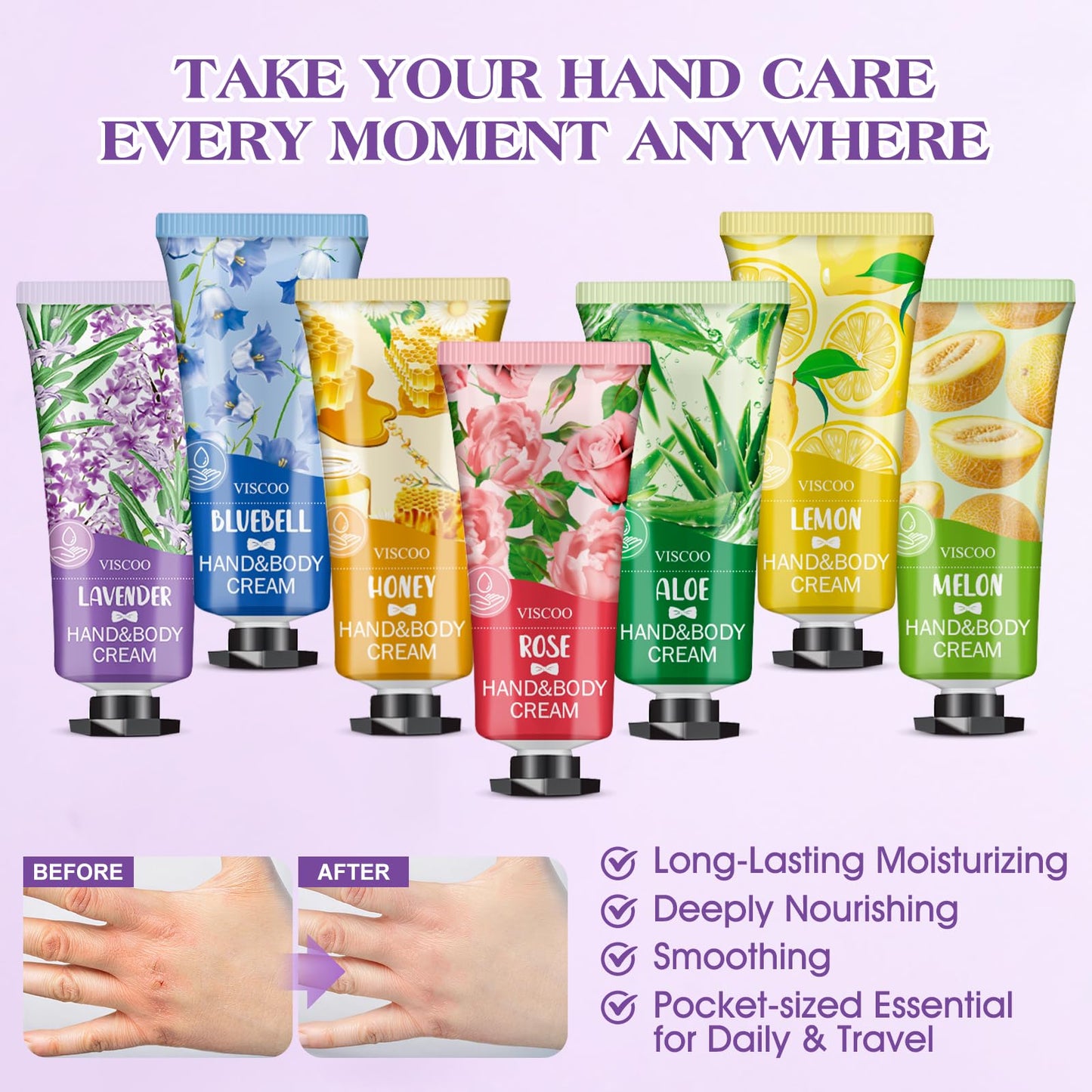 7 Pack Hand Cream Gifts Set for Women,Stocking Stuffers for Women,Teengirls,Christmas Gifts Bulk Gifts,Small Gifts,Mini Moisturizing Hand Lotion Travel Size in Bulk for Dry Cracked Hands