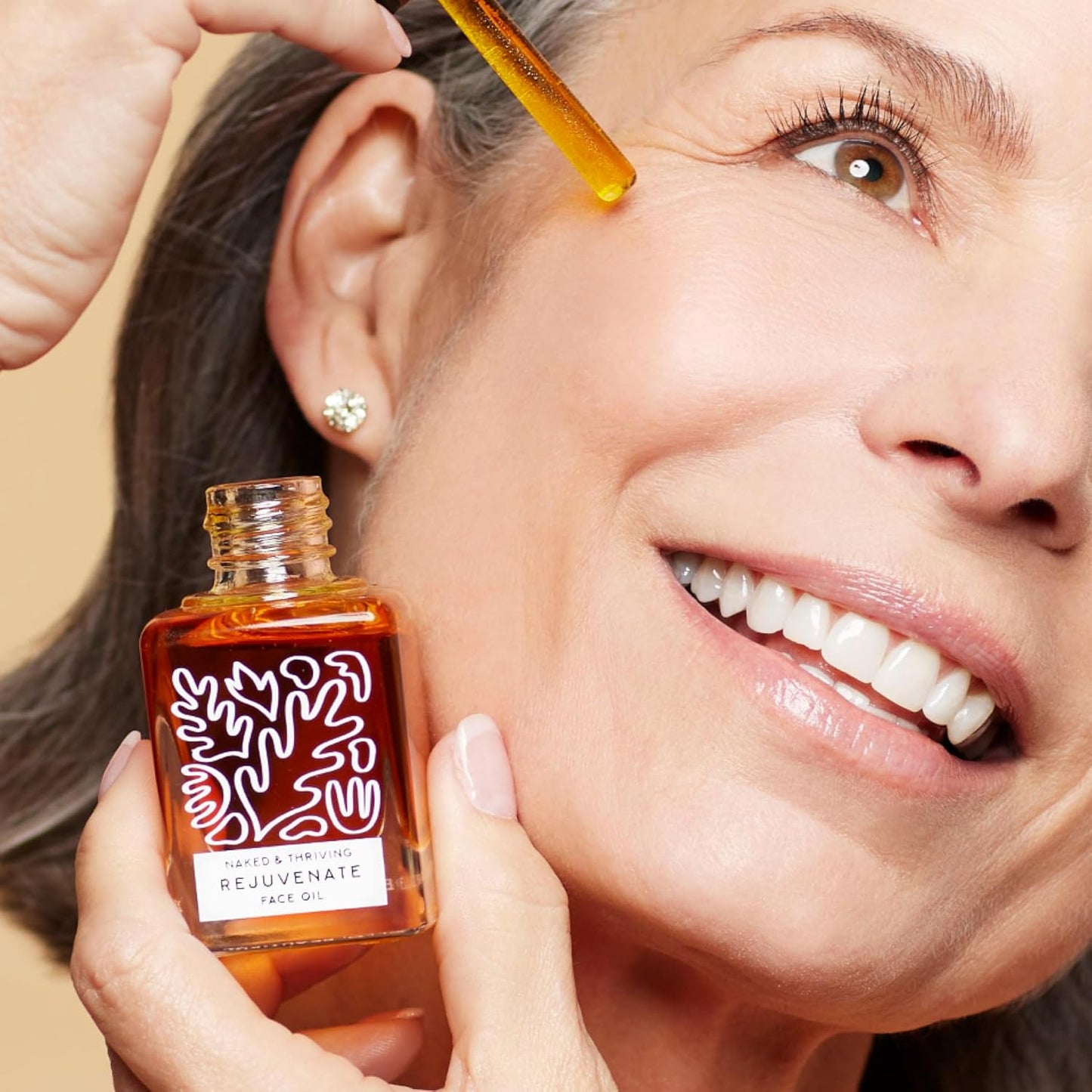 Naked & Thriving Restorative Night Routine | Renew Night Serum (30 mL) + Revive Eye Cream (15 mL) + Rejuvenate Face Oil (35 mL) with Peptides, Squalane, Hyaluronic Acid, and Fruit AHAs (Set of 3)