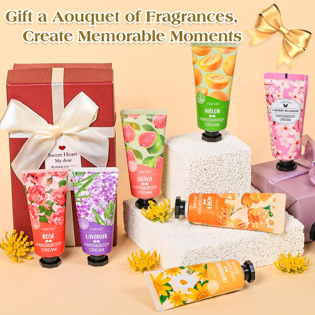 7 Pack Hand Cream Gifts Set for Women,Stocking Stuffers for Women,Teengirls,Christmas Gifts Bulk Gifts,Small Gifts,Mini Moisturizing Hand Lotion Travel Size in Bulk for Dry Cracked Hands