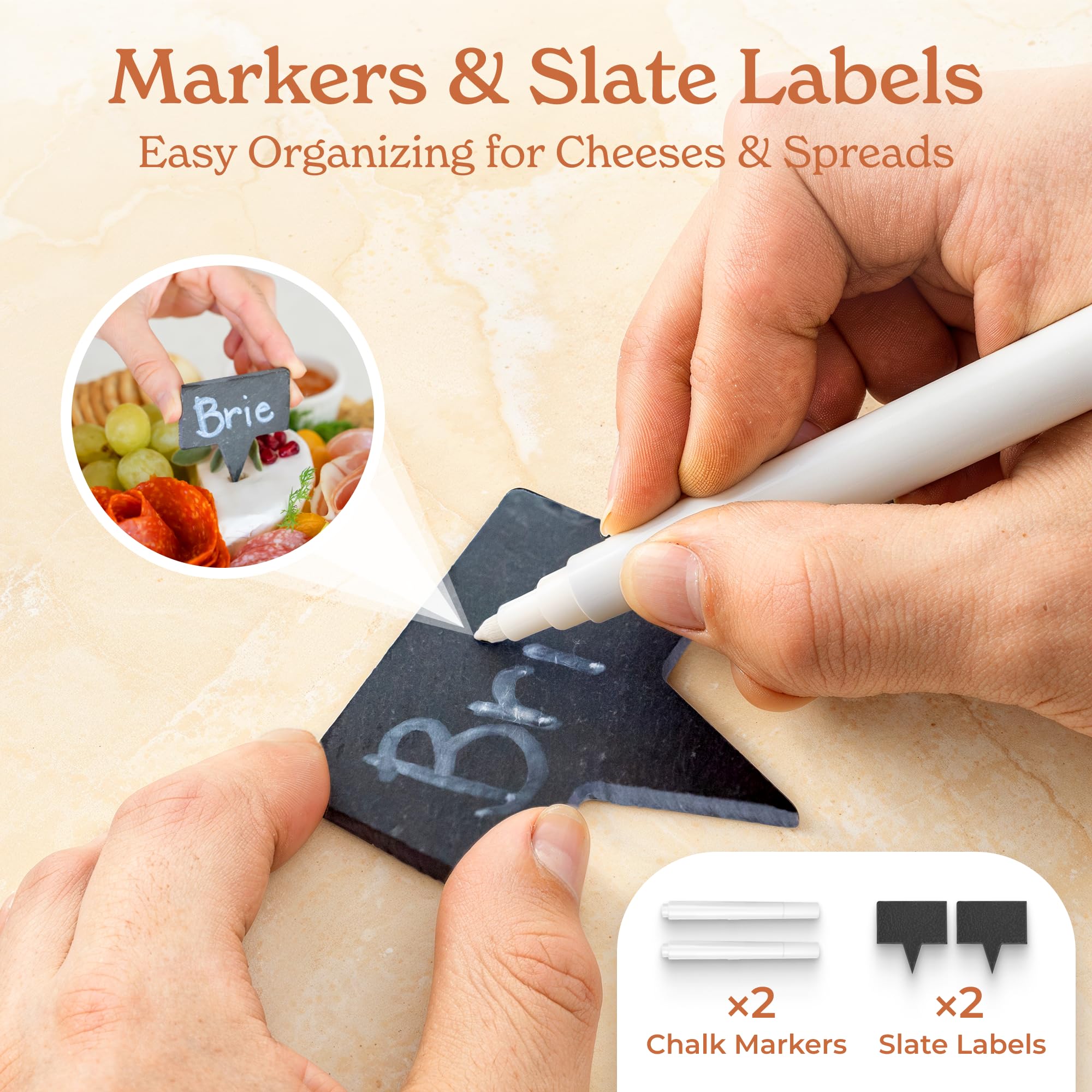 Smirly Charcuterie Board Set - Large Bamboo Cheese Board for Serving - House Warming Gifts New Home, Wedding & Bridal Shower Gift, Birthday Gift for Women