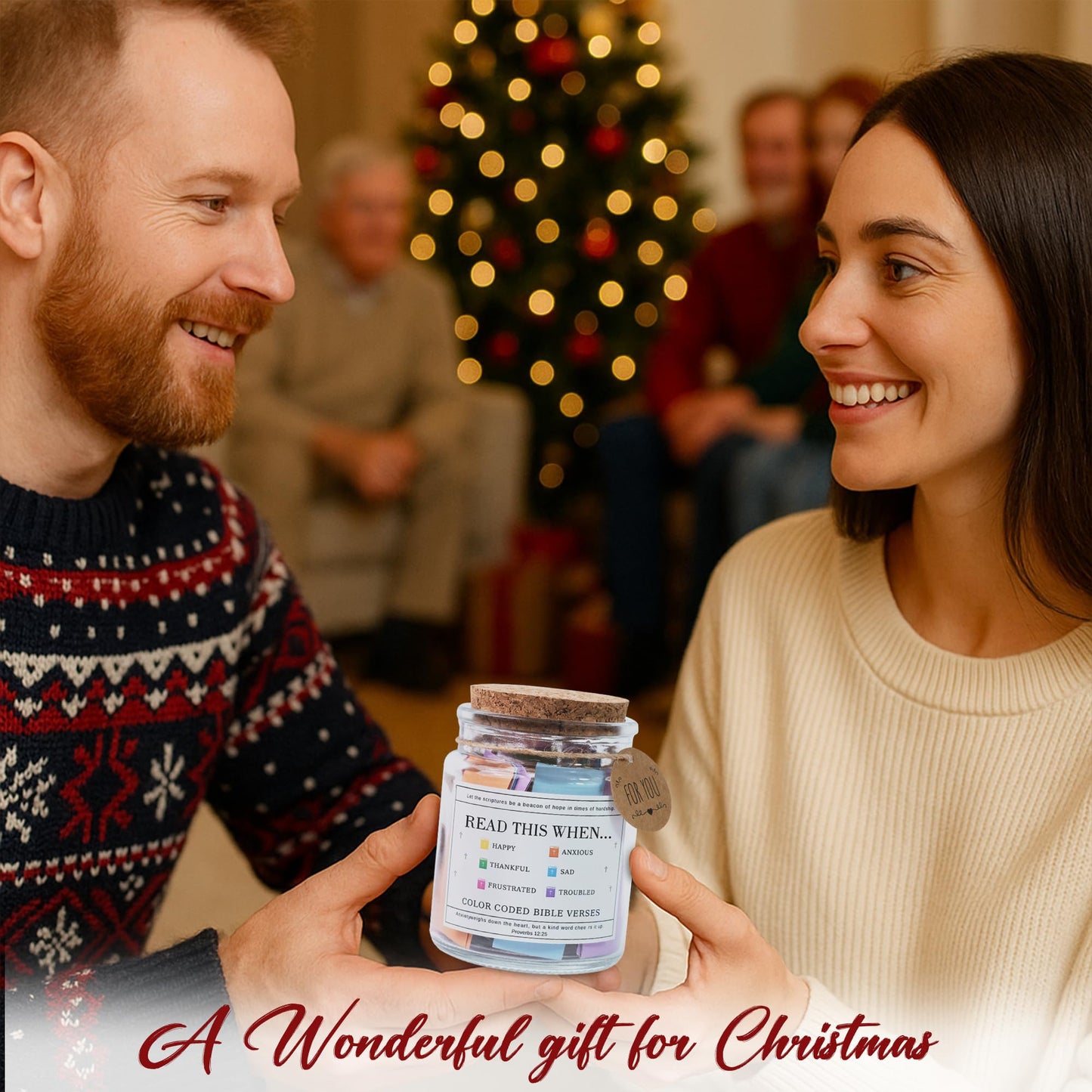 Read This When Bible Verses Jar for Daily Encouragement – Christian, Birthday & Christmas Gifts for Women; Great Gift for Mom, White Elephant Gift & Stocking Stuffer for Women