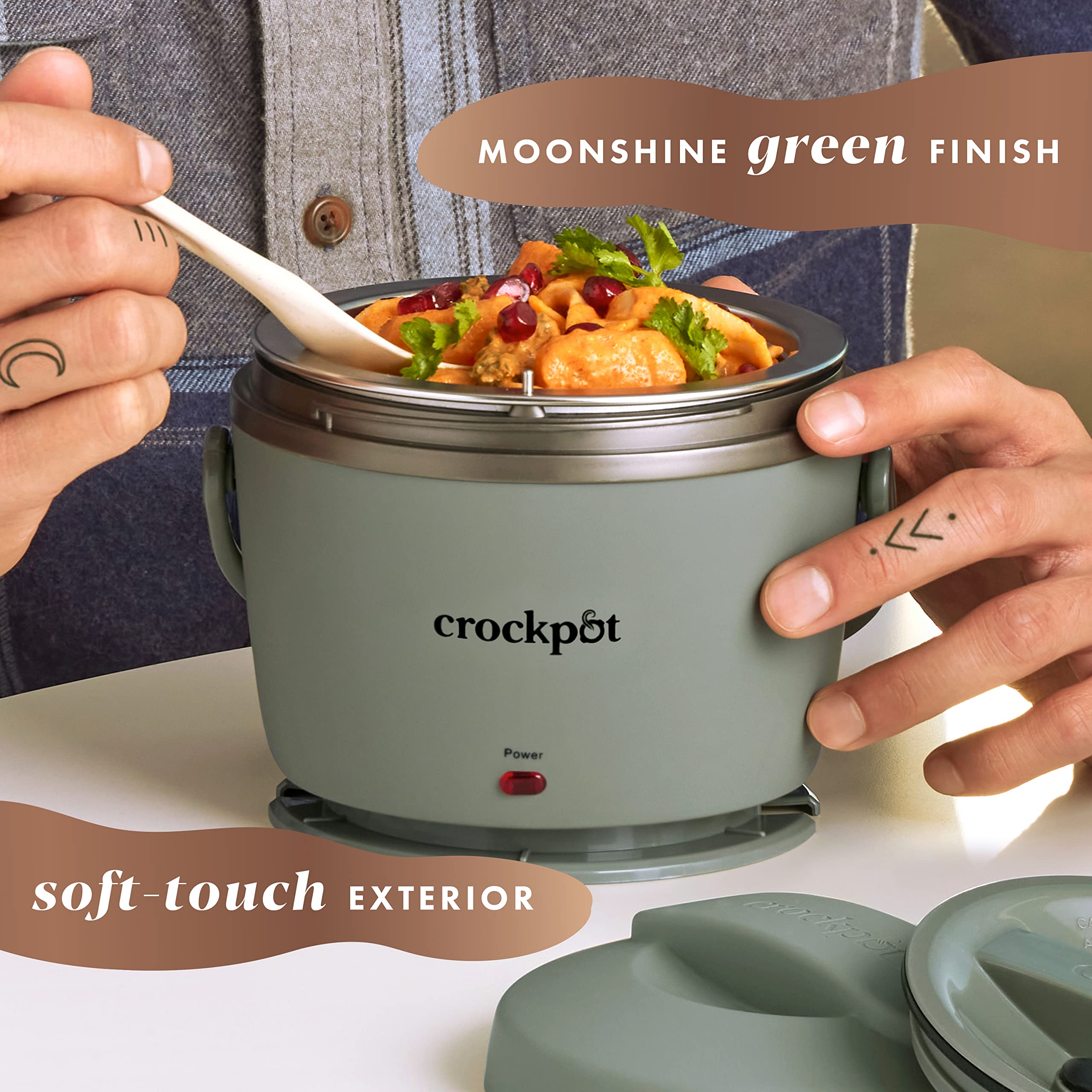 Crock-Pot 20-Ounce Electric Lunch Box, Portable Food Warmer, Blush Pink | Perfect for Travel, Car, On-the-Go | Spill-Free, Dishwasher-Safe