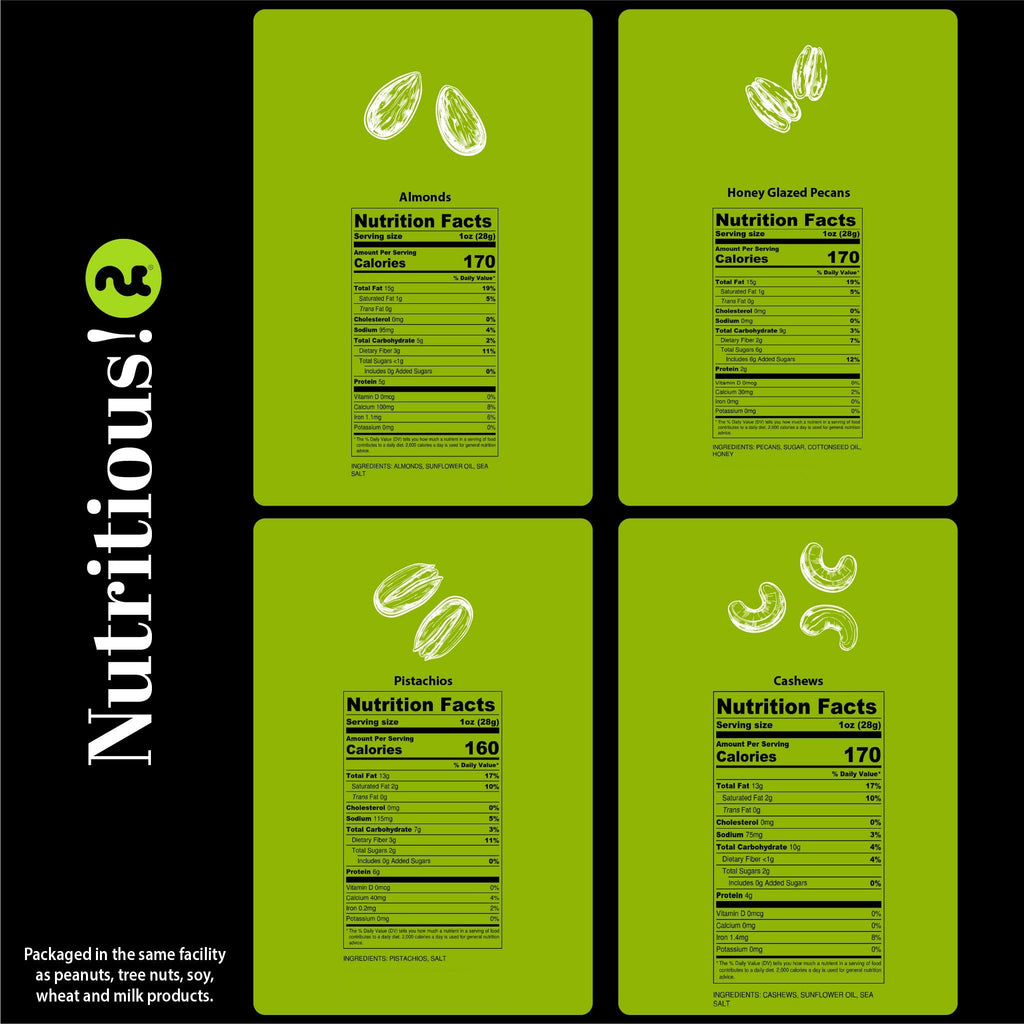 NUT CRAVINGS - Thanksgiving Mixed Nuts Gift Basket in Red Gold Box (7 Assortments, 1 LB) Holiday Xmas Christmas Food Arrangement, Healthy Snack Care Package, Food Assortments