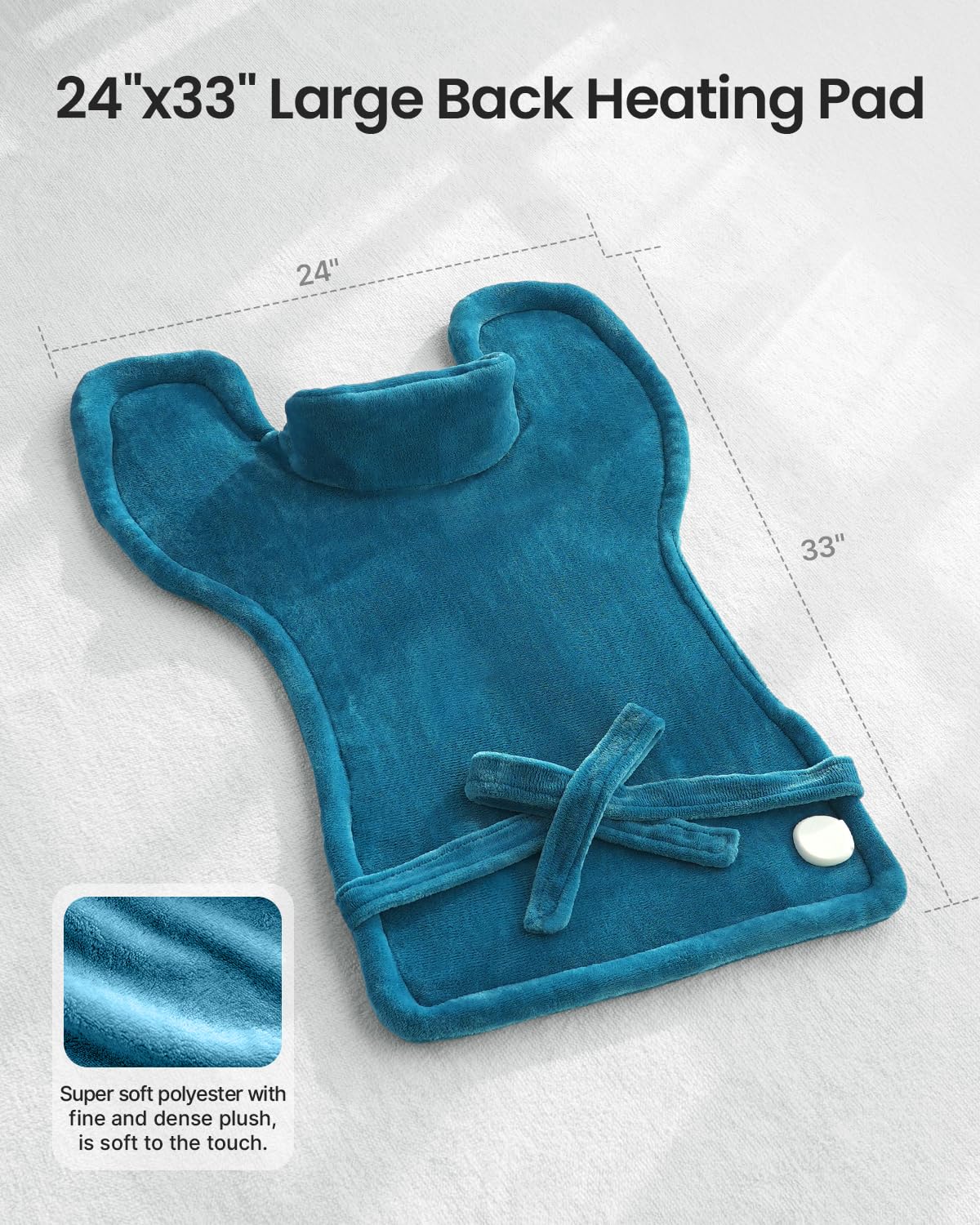 RENPHO Electric Heating Pad for Back, Birthday Christmas Gifts for Women Men Mom Dad Elderly, FSA Eligible Items Only List, Large Heat Pad for Neck Shoulders, 24"x33", ETL Certified, Gray