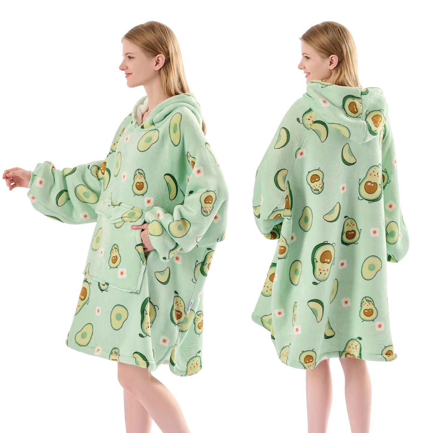 Krifey Wearable Blanket Hoodie, Oversized Sherpa Fleece Sweatshirt with Giant Pocket, Birthday Gifts for Women, Warm Christmas Gift for Mom, Wife, or Girlfriend