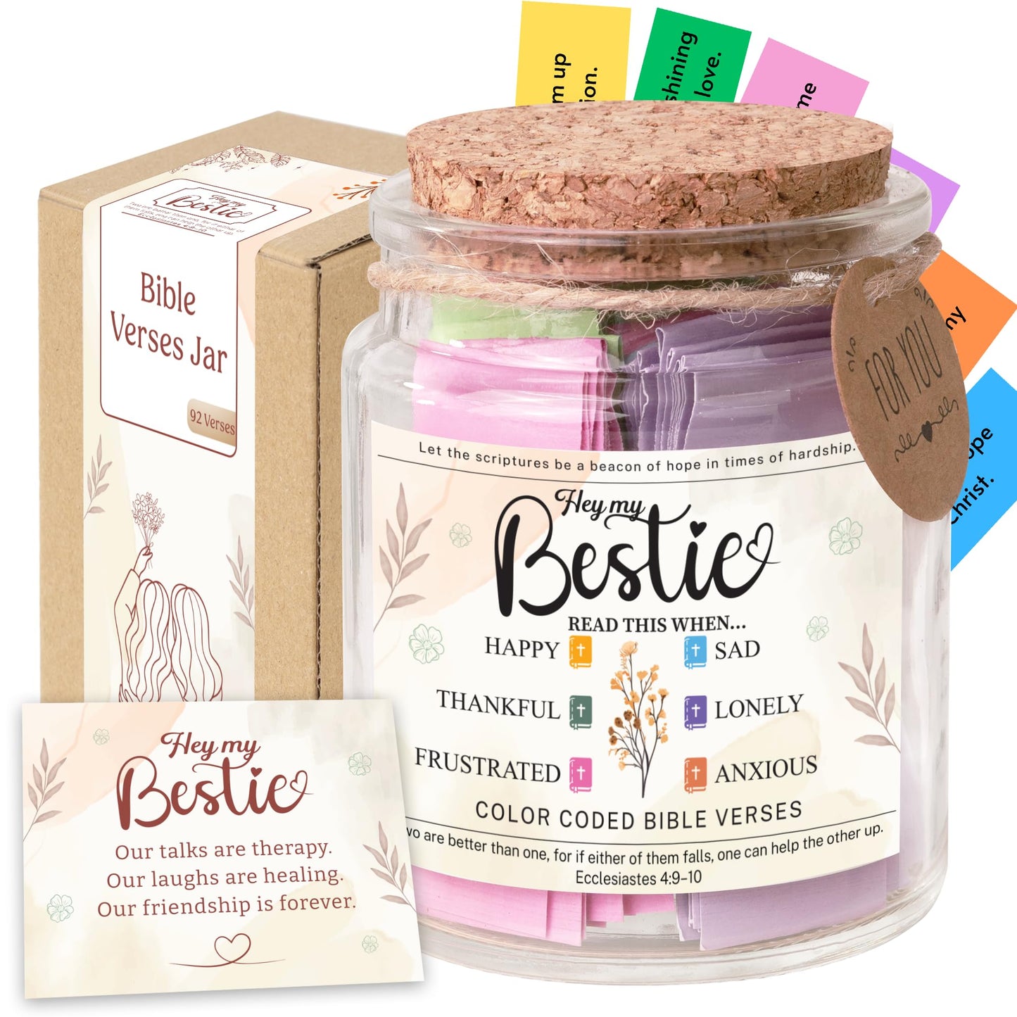 Read This When Bible Verses Jar for Daily Encouragement – Christian, Birthday & Christmas Gifts for Women; Great Gift for Mom, White Elephant Gift & Stocking Stuffer for Women