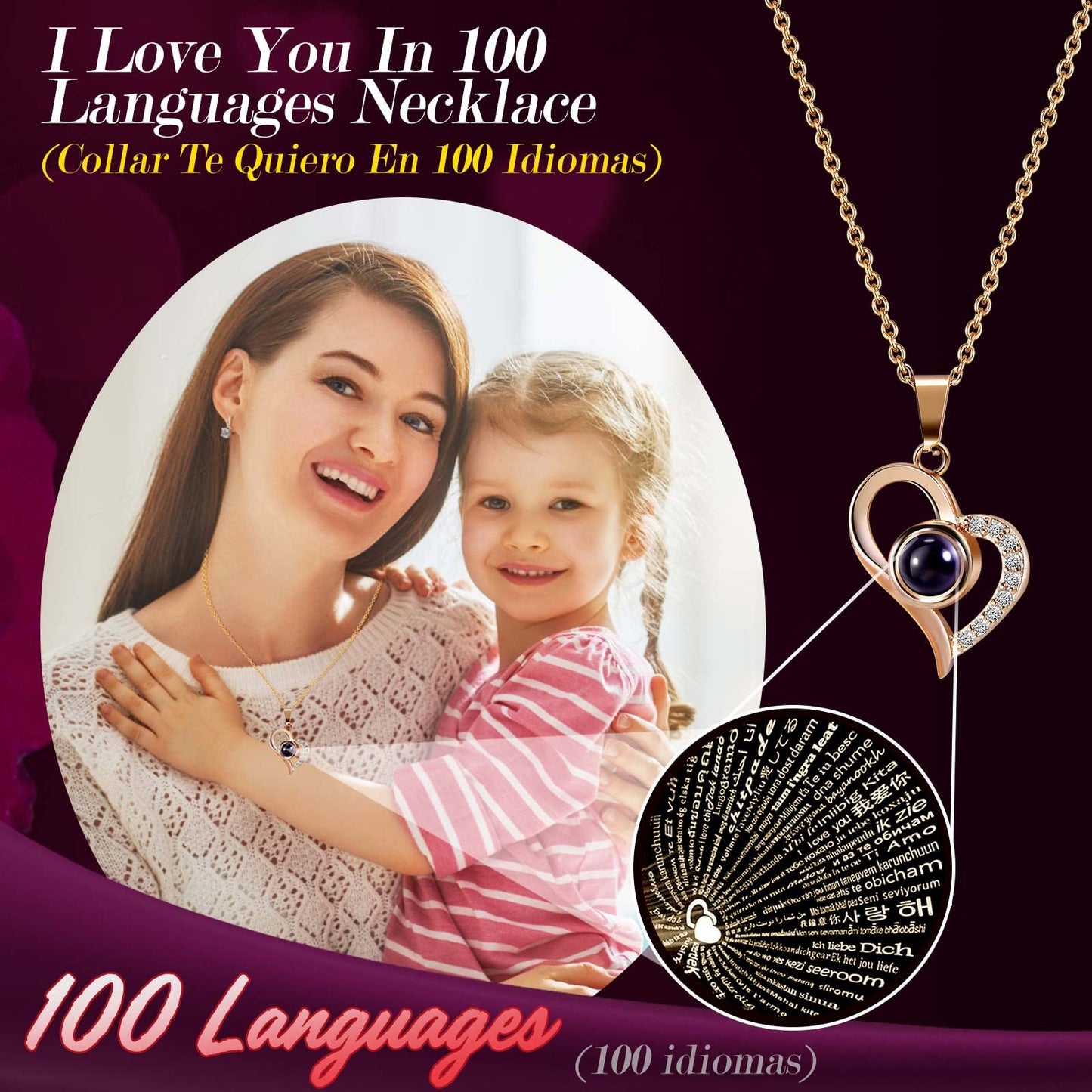 ADDWel Rose Gifts for Women Birthday Christmas - Preserved Real Roses Forever Red Flowers with I Love You in 100 Languages Necklace and Cute Moss Bear for Girlfriend Wife Mom Grandma