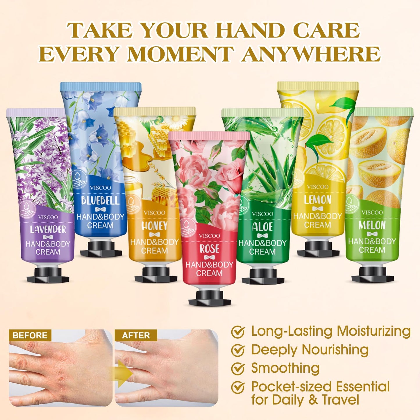 7 Pack Hand Cream Gifts Set for Women,Stocking Stuffers for Women,Teengirls,Christmas Gifts Bulk Gifts,Small Gifts,Mini Moisturizing Hand Lotion Travel Size in Bulk for Dry Cracked Hands