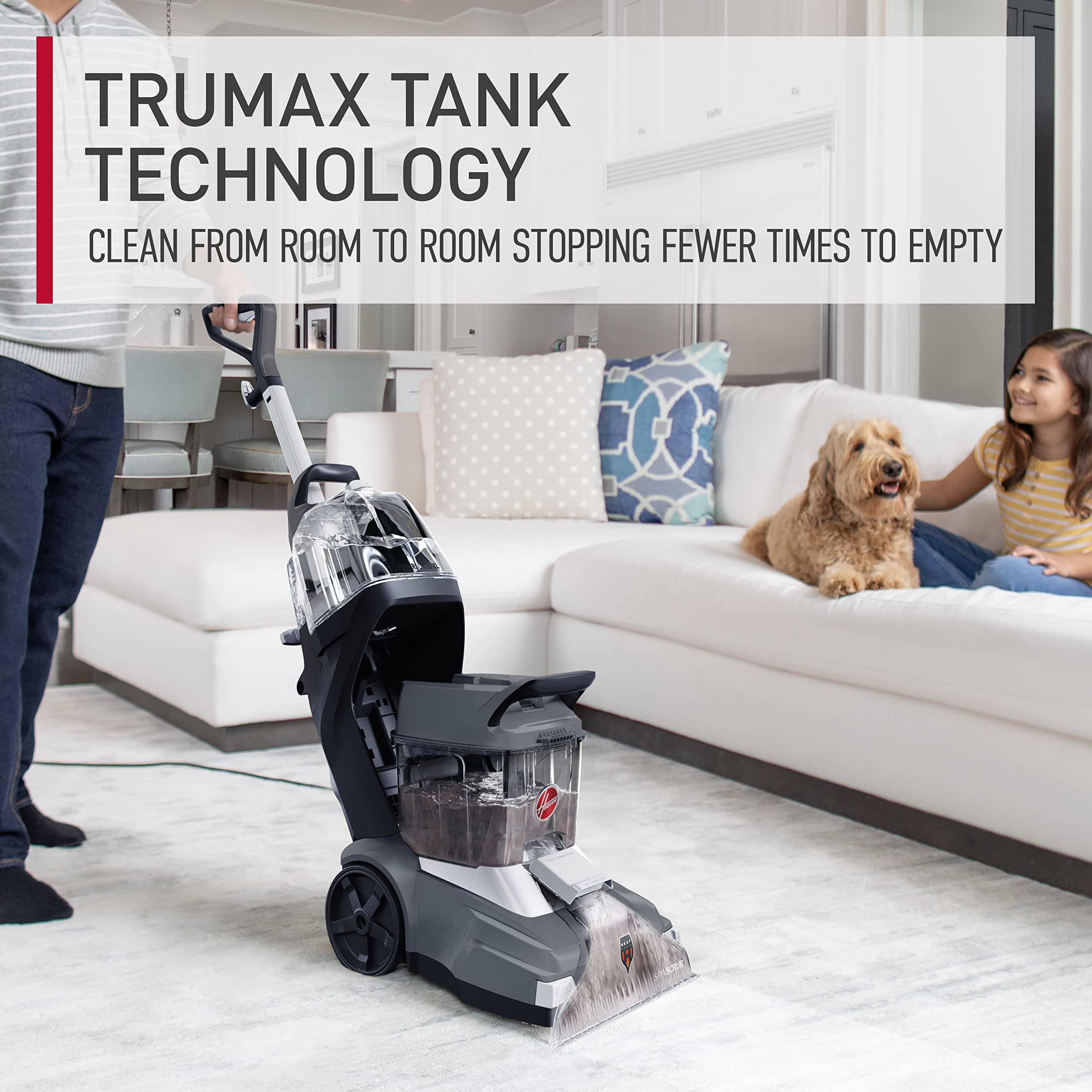 Hoover PowerScrub Deluxe Carpet Cleaner Machine for Carpet and Upholstery, Deep Cleaning Carpet Shampooer Machine with Multi-Purpose Tools, Pair Carpet Cleaner Solution