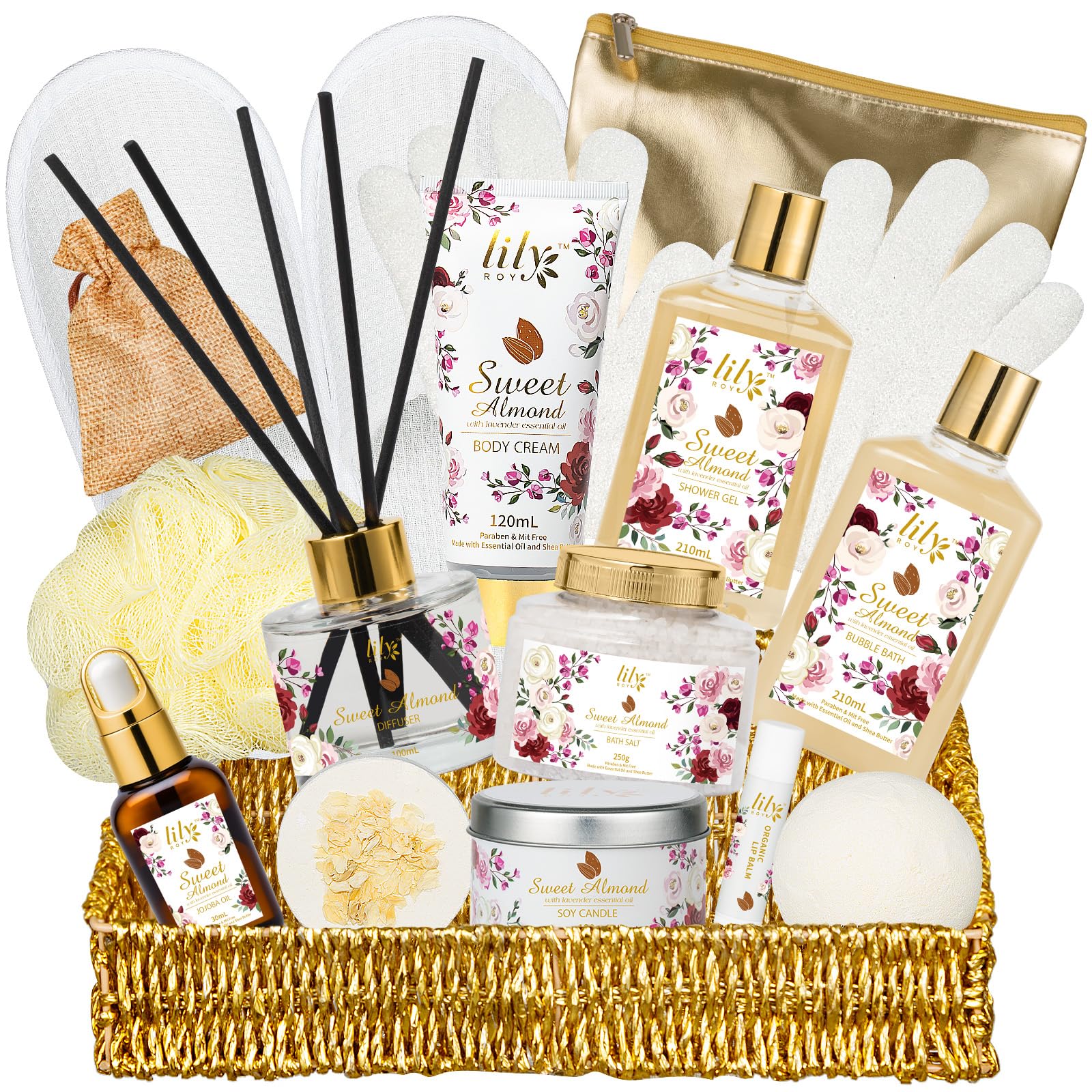 Christmas Gift Basket Set for Women - Ultimate 15-Piece Bath & Body Gift Set, Spa Gift Basket, Bath Collection | Birthday Gift, Mothers Day Gifts for Mom, Perfect Present for Her & Mom All Occasions