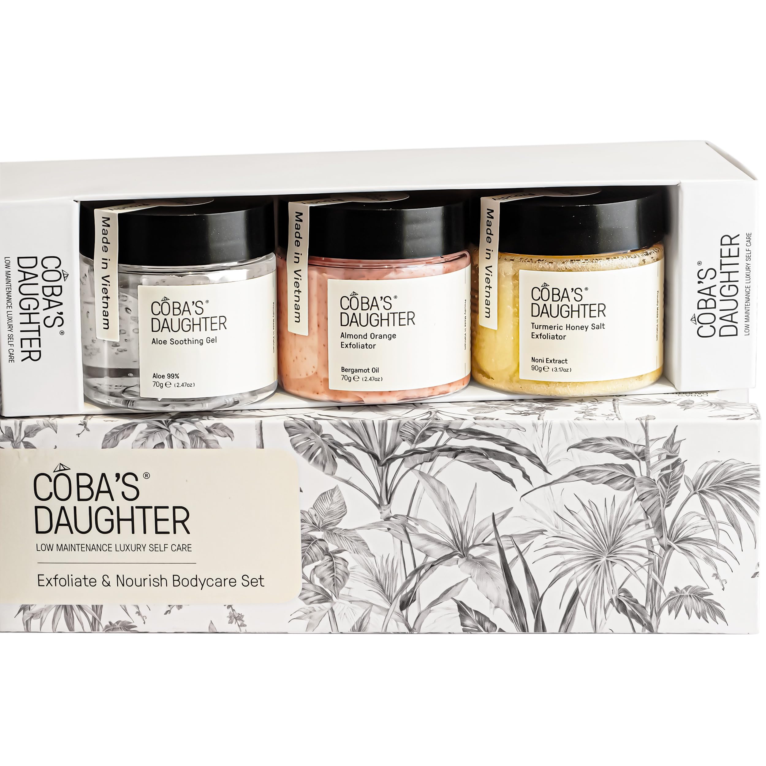 COBA’S DAUGHTER Christmas Gift for Women - Bath & Body Care Gift Basket, 7-Piece Spa Inspired Set with Body Wash, Bubble Bath & Travel Minis - Perfect Birthday Gift, Self-Care Spa Set