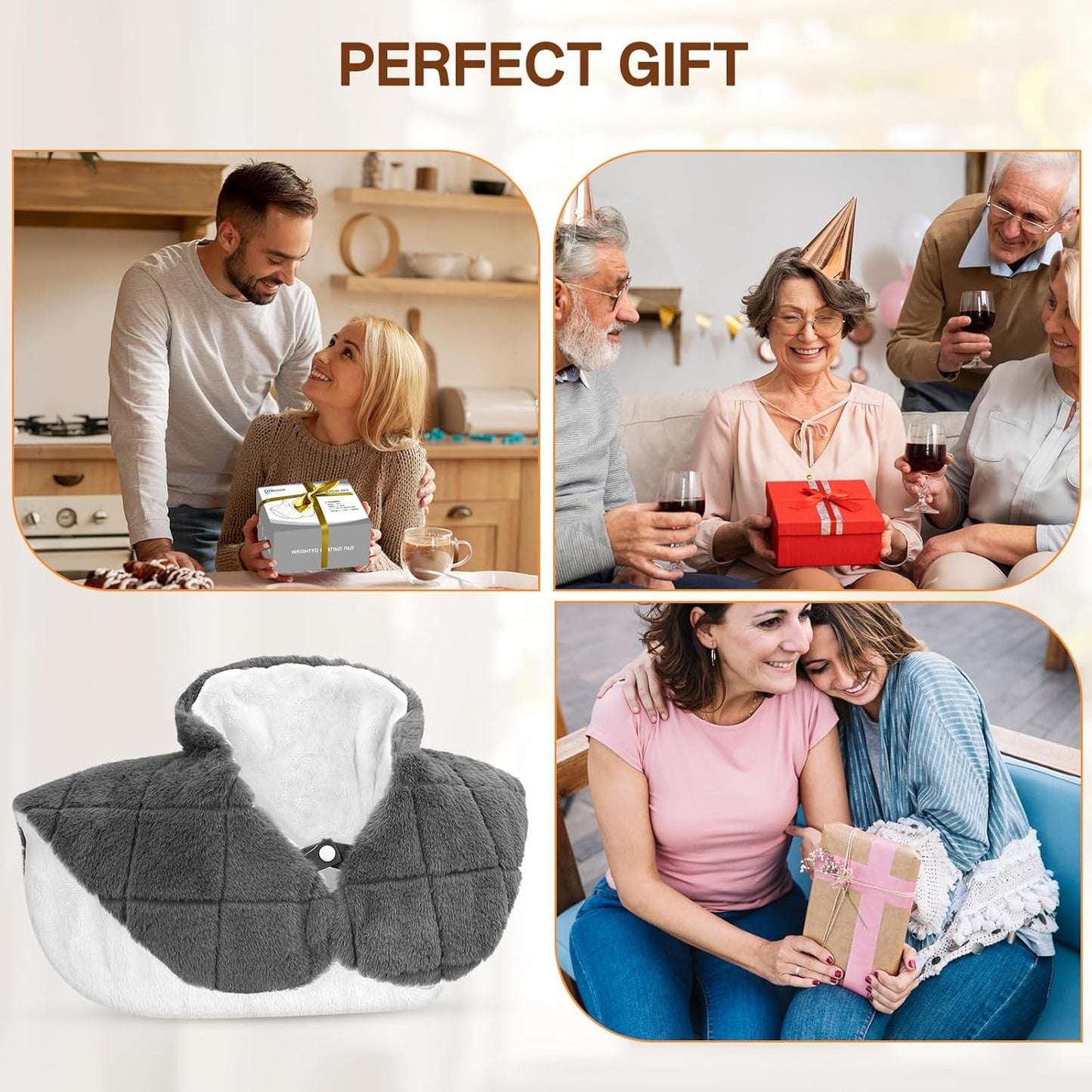 Neck and Shoulder Heating Pad for Pain Relief, XHBDXDP Weighted Neck Heating Pads, 24 x 20″ Neck Heating Pad with Tourmaline Beads, 5 Heat Settings, 4 Auto-Off, Gift for Women