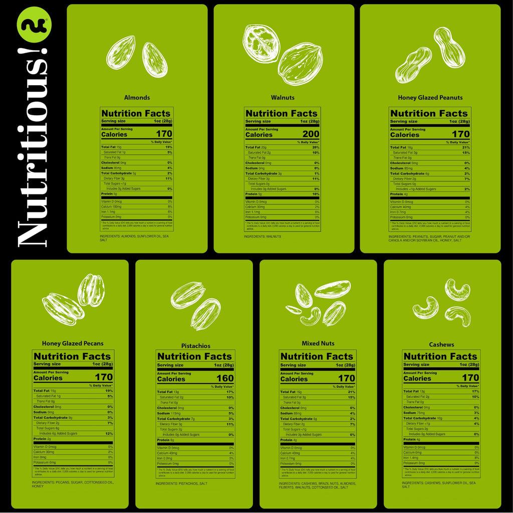 NUT CRAVINGS - Thanksgiving Mixed Nuts Gift Basket in Red Gold Box (7 Assortments, 1 LB) Holiday Xmas Christmas Food Arrangement, Healthy Snack Care Package, Food Assortments