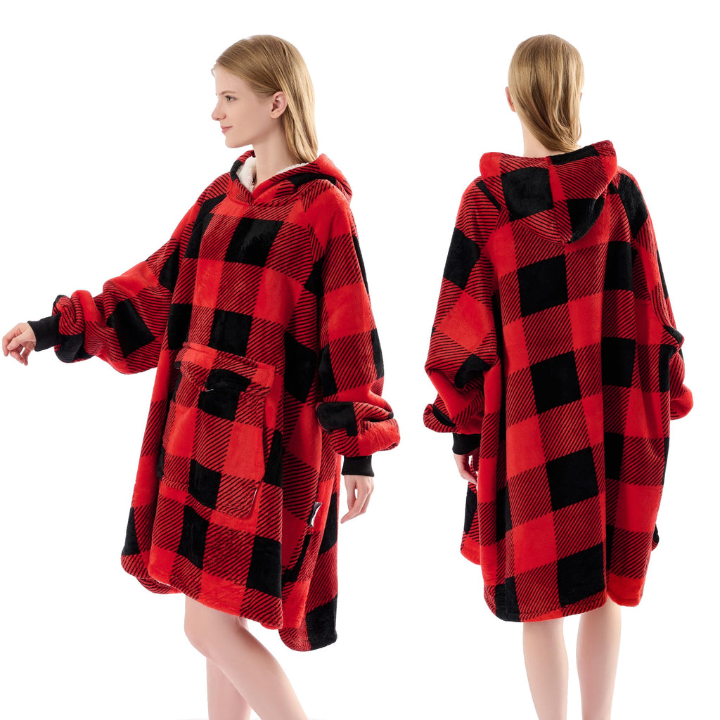 Krifey Wearable Blanket Hoodie, Oversized Sherpa Fleece Sweatshirt with Giant Pocket, Birthday Gifts for Women, Warm Christmas Gift for Mom, Wife, or Girlfriend