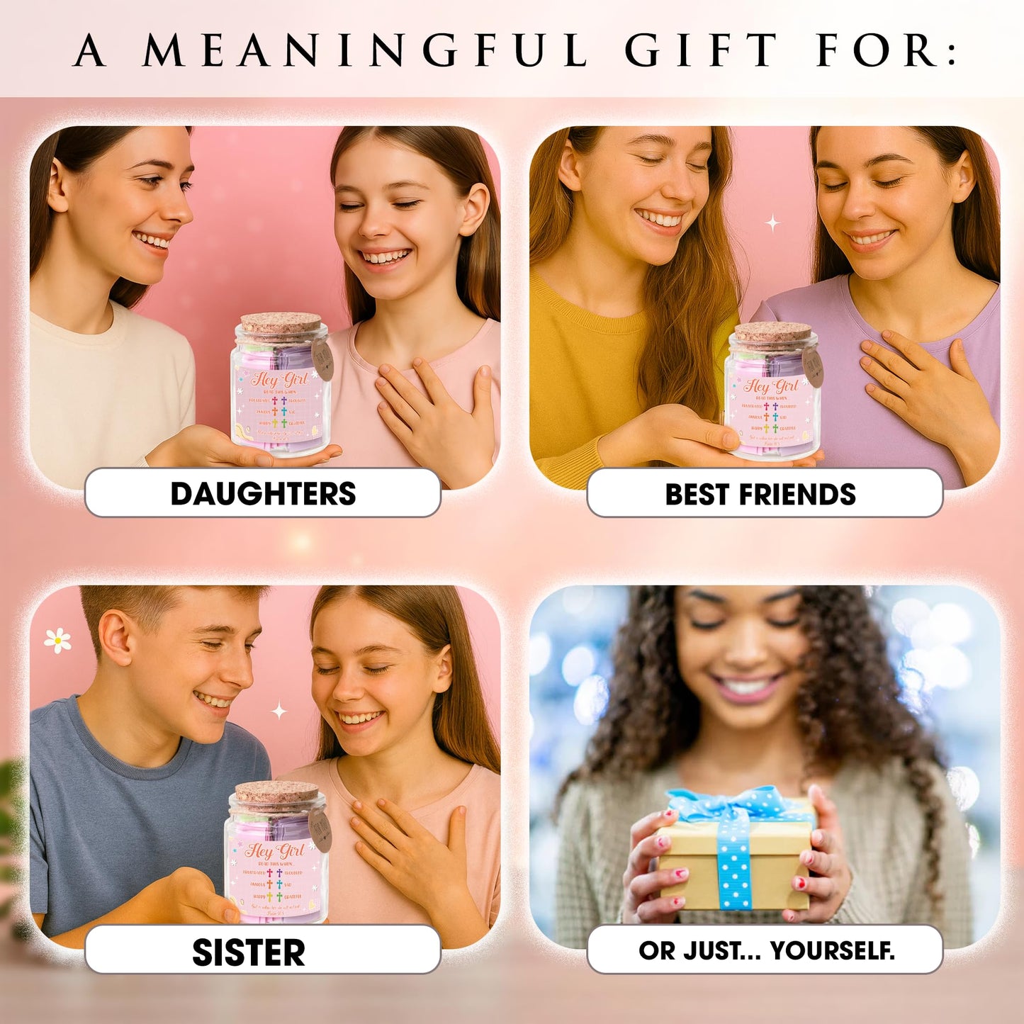 Read This When Bible Verses Jar for Daily Encouragement – Christian, Birthday & Christmas Gifts for Women; Great Gift for Mom, White Elephant Gift & Stocking Stuffer for Women