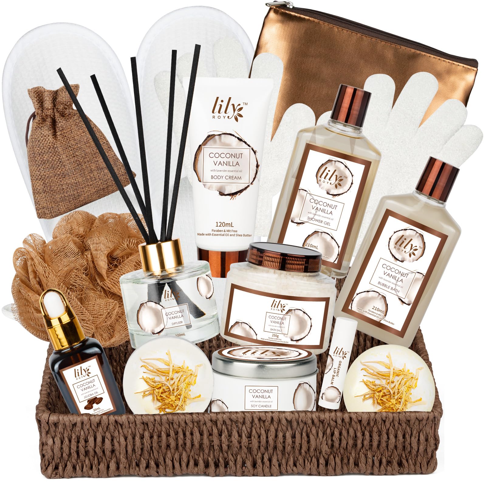 Christmas Gift Basket Set for Women - Ultimate 15-Piece Bath & Body Gift Set, Spa Gift Basket, Bath Collection | Birthday Gift, Mothers Day Gifts for Mom, Perfect Present for Her & Mom All Occasions