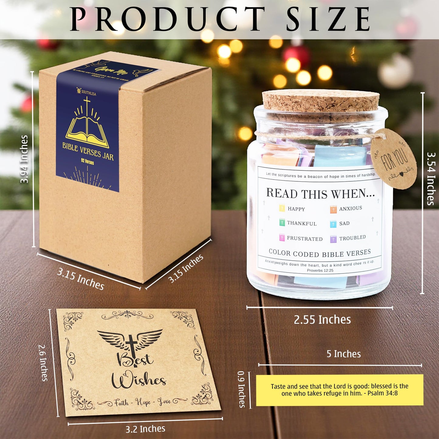 Read This When Bible Verses Jar for Daily Encouragement – Christian, Birthday & Christmas Gifts for Women; Great Gift for Mom, White Elephant Gift & Stocking Stuffer for Women