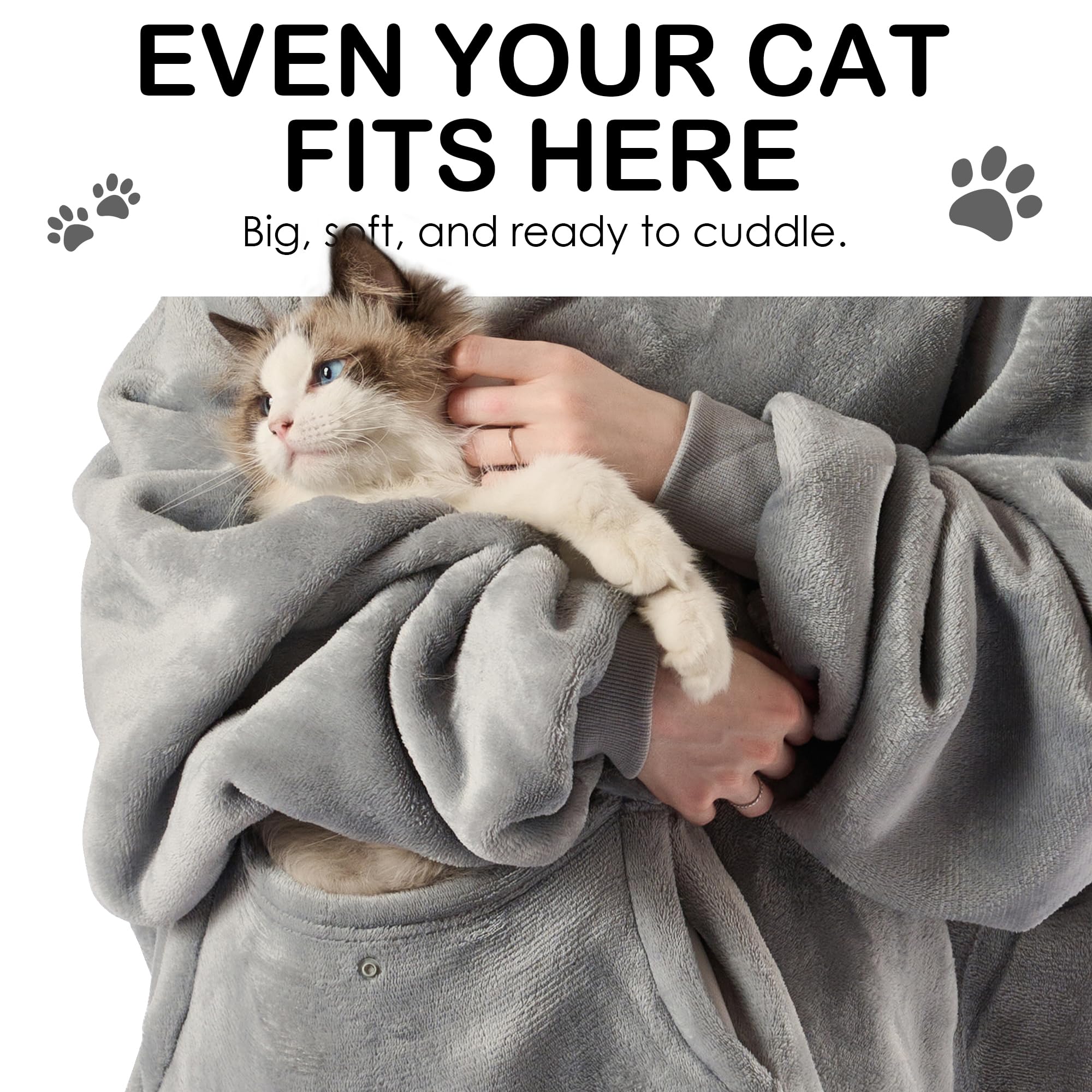 Krifey Wearable Blanket Hoodie, Oversized Sherpa Fleece Sweatshirt with Giant Pocket, Birthday Gifts for Women, Warm Christmas Gift for Mom, Wife, or Girlfriend