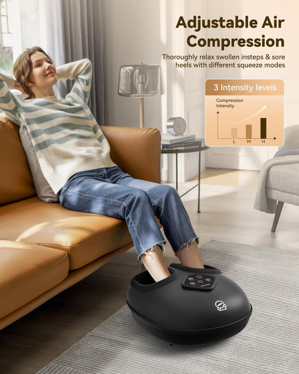 COMFIER Shiatsu Foot Massager with Heat,Vibration,Rolling Compression,FSA Eligible Feet Massager Machine for Plantar Fasciitis,Neuropathy Pain, Fits Size up to 13“,Christmas Gifts for Women,Men,HSA