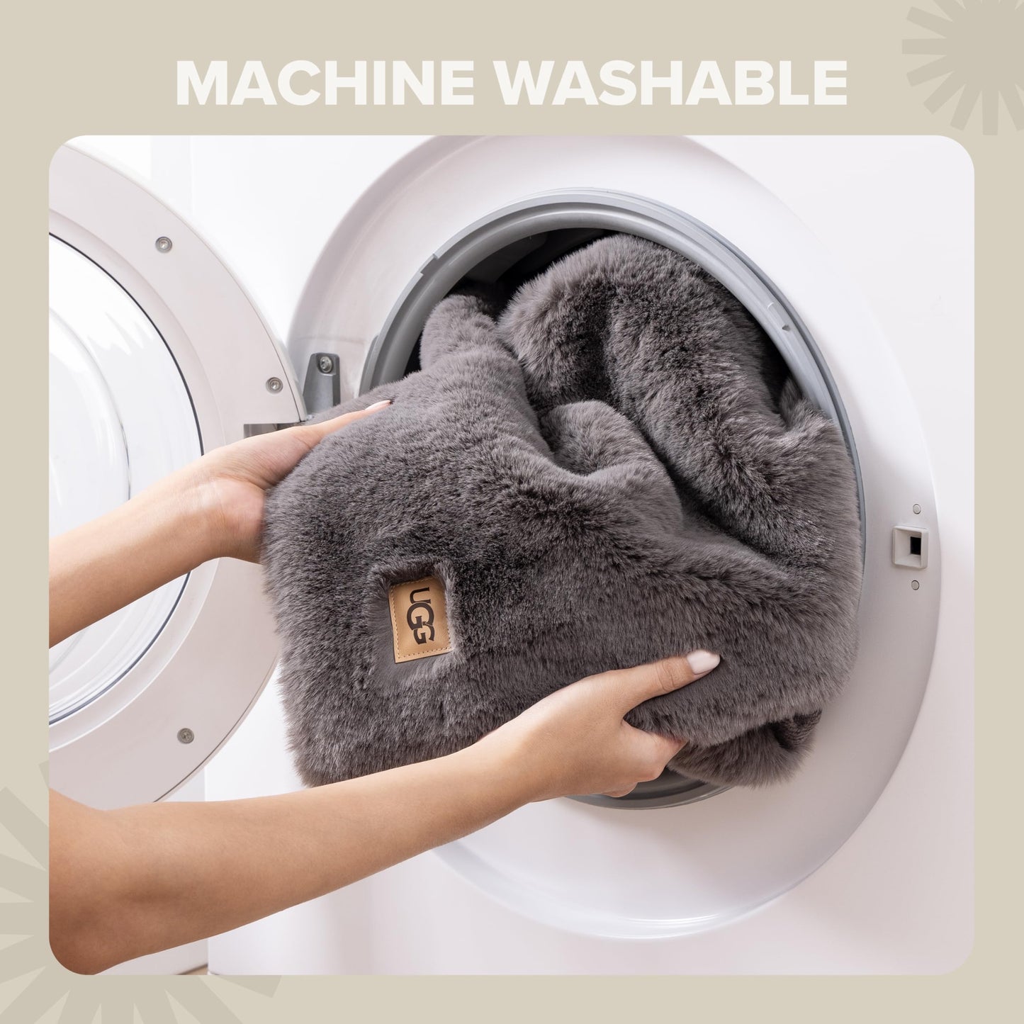 UGG Plush Faux Fur Throw Blanket Reversible Medium Weight Luxury Soft Throw Blankets for Bed or Chair, Hypoallergenic, Machine Washable, Home Decor, 50-inch x 70-inch, Charcoal Dark Grey (Euphoria)