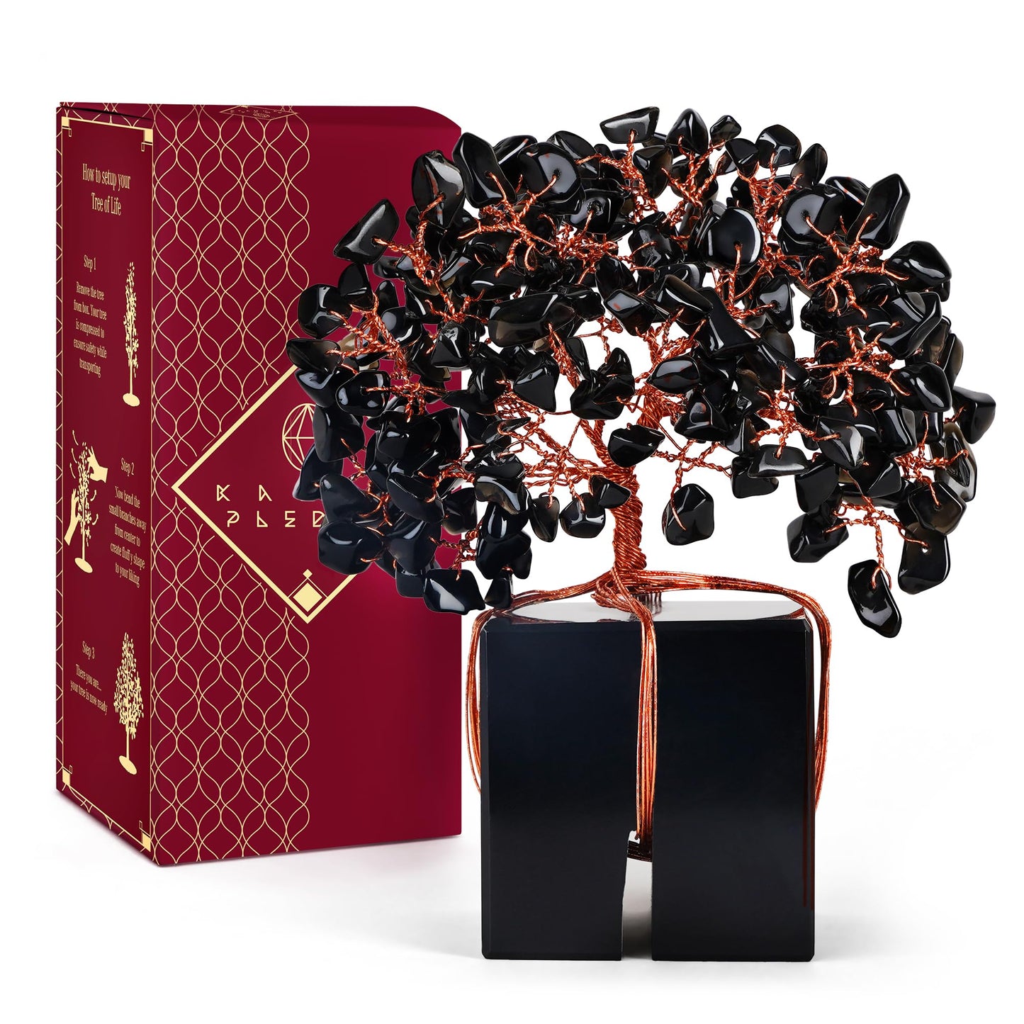 Crystal Tree of Life 7 Chakra Healing Crystals Trees for Home Decor, Office Desk Decor, Boho Decor, Handmade Bonsai Trees for Positive Energy, Money, Good Luck Birthday Gifts for Women, Mom