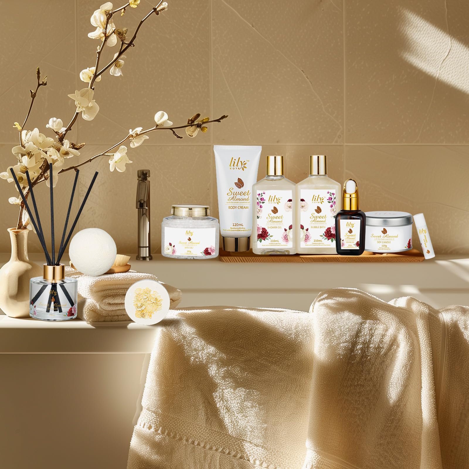 Christmas Gift Basket Set for Women - Ultimate 15-Piece Bath & Body Gift Set, Spa Gift Basket, Bath Collection | Birthday Gift, Mothers Day Gifts for Mom, Perfect Present for Her & Mom All Occasions