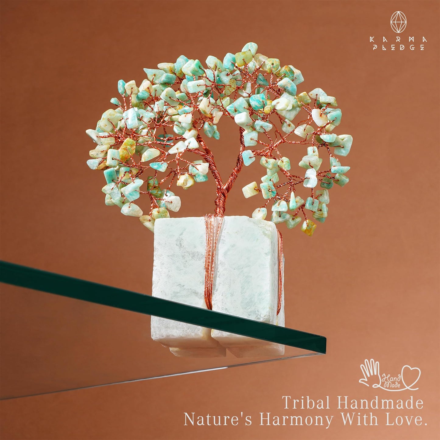 Crystal Tree of Life 7 Chakra Healing Crystals Trees for Home Decor, Office Desk Decor, Boho Decor, Handmade Bonsai Trees for Positive Energy, Money, Good Luck Birthday Gifts for Women, Mom