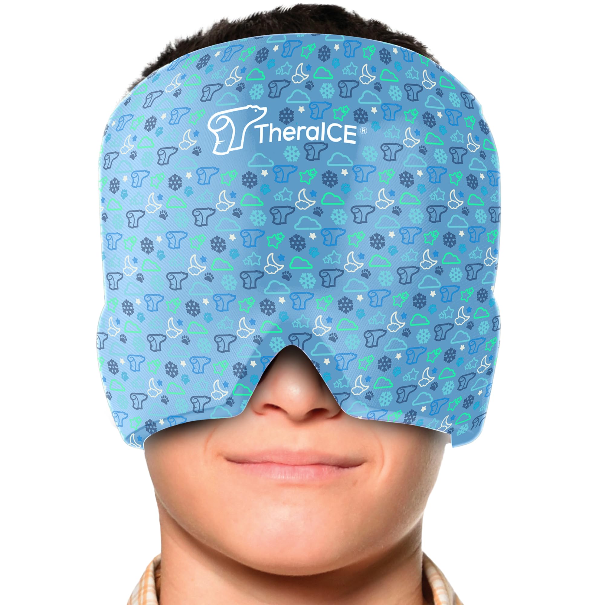 TheraICE Headache Relief Cap, Migraine Ice Pack Mask Products, Women Cooling Gel Hat, Face Cold Compress Head Wrap for Her Stress. Great Birthday Gift for Mom, Sister, Grandma, Girlfriend, & Teacher