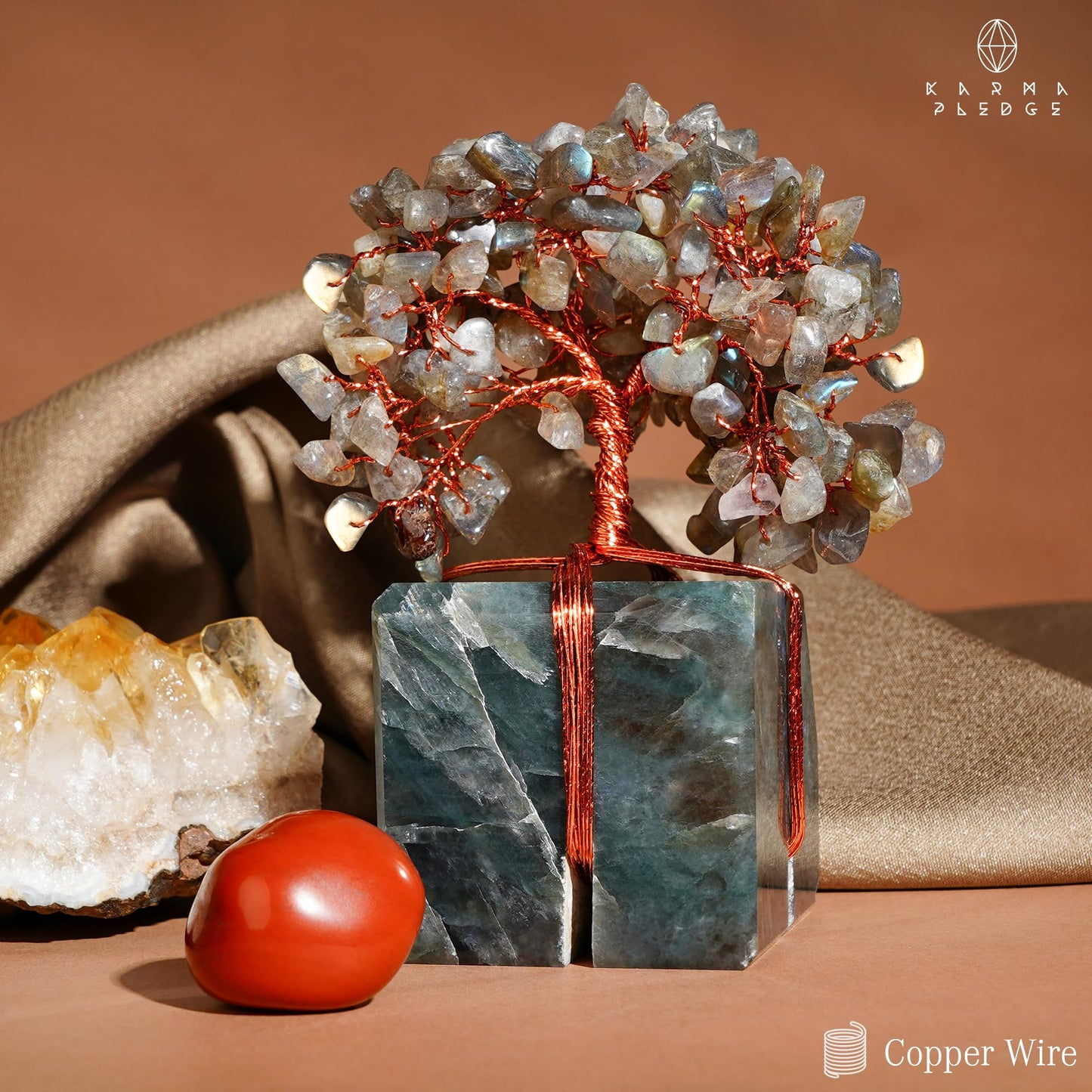 Crystal Tree of Life 7 Chakra Healing Crystals Trees for Home Decor, Office Desk Decor, Boho Decor, Handmade Bonsai Trees for Positive Energy, Money, Good Luck Birthday Gifts for Women, Mom