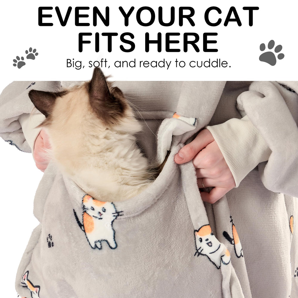 Krifey Wearable Blanket Hoodie, Oversized Sherpa Fleece Sweatshirt with Giant Pocket, Birthday Gifts for Women, Warm Christmas Gift for Mom, Wife, or Girlfriend