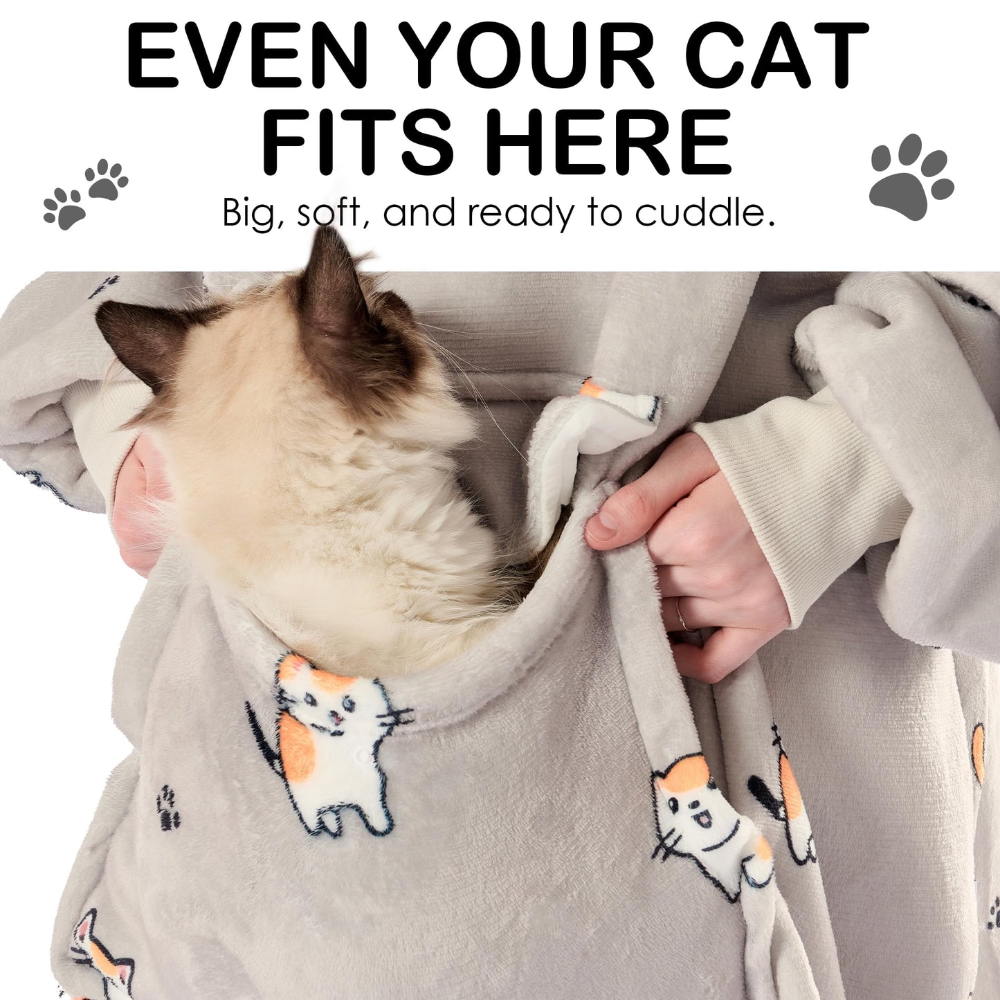 Krifey Wearable Blanket Hoodie, Oversized Sherpa Fleece Sweatshirt with Giant Pocket, Birthday Gifts for Women, Warm Christmas Gift for Mom, Wife, or Girlfriend