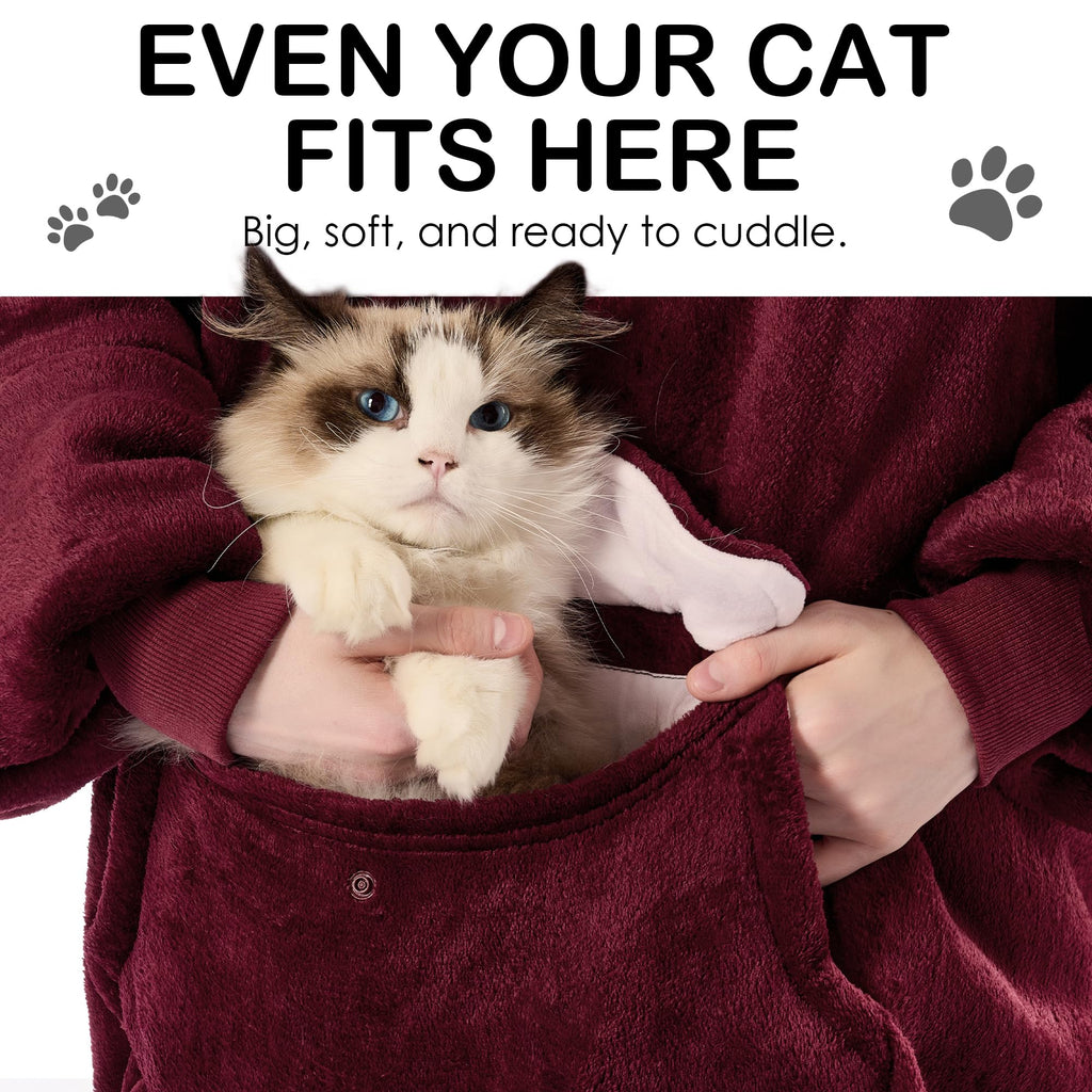 Krifey Wearable Blanket Hoodie, Oversized Sherpa Fleece Sweatshirt with Giant Pocket, Birthday Gifts for Women, Warm Christmas Gift for Mom, Wife, or Girlfriend