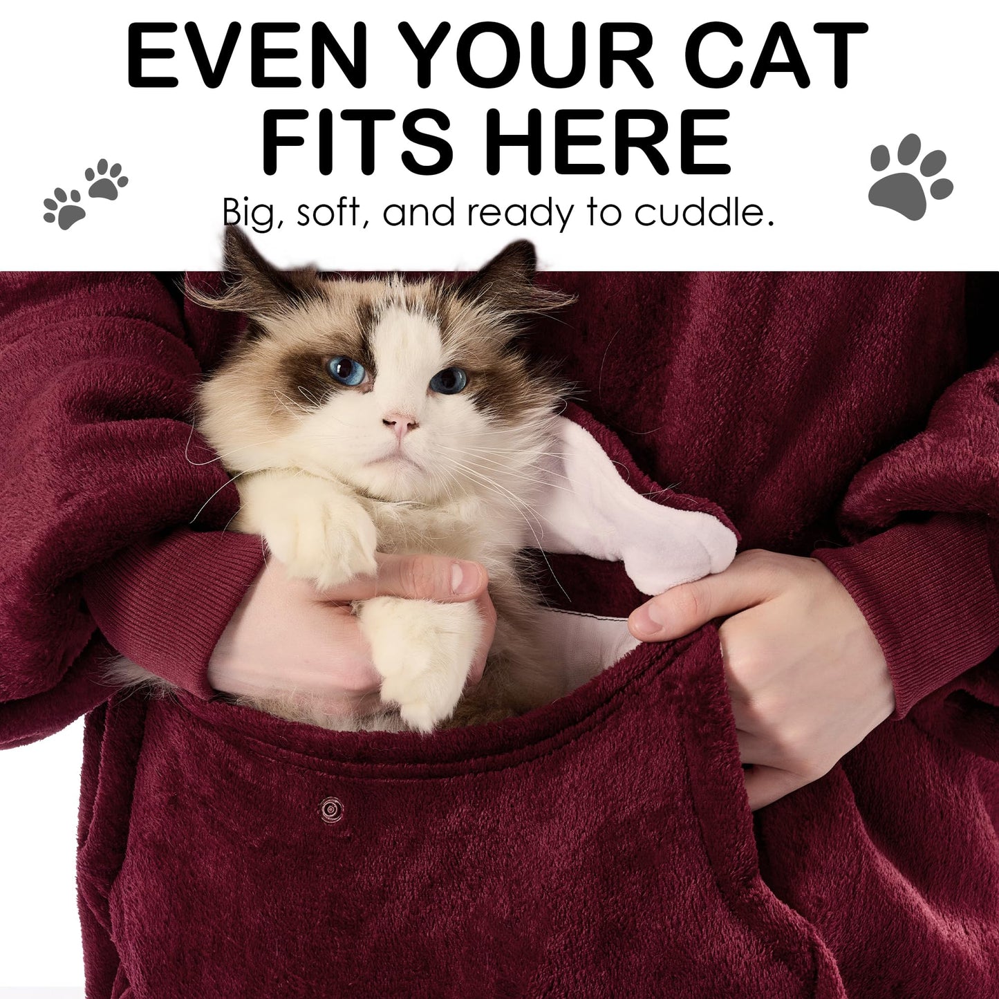 Krifey Wearable Blanket Hoodie, Oversized Sherpa Fleece Sweatshirt with Giant Pocket, Birthday Gifts for Women, Warm Christmas Gift for Mom, Wife, or Girlfriend