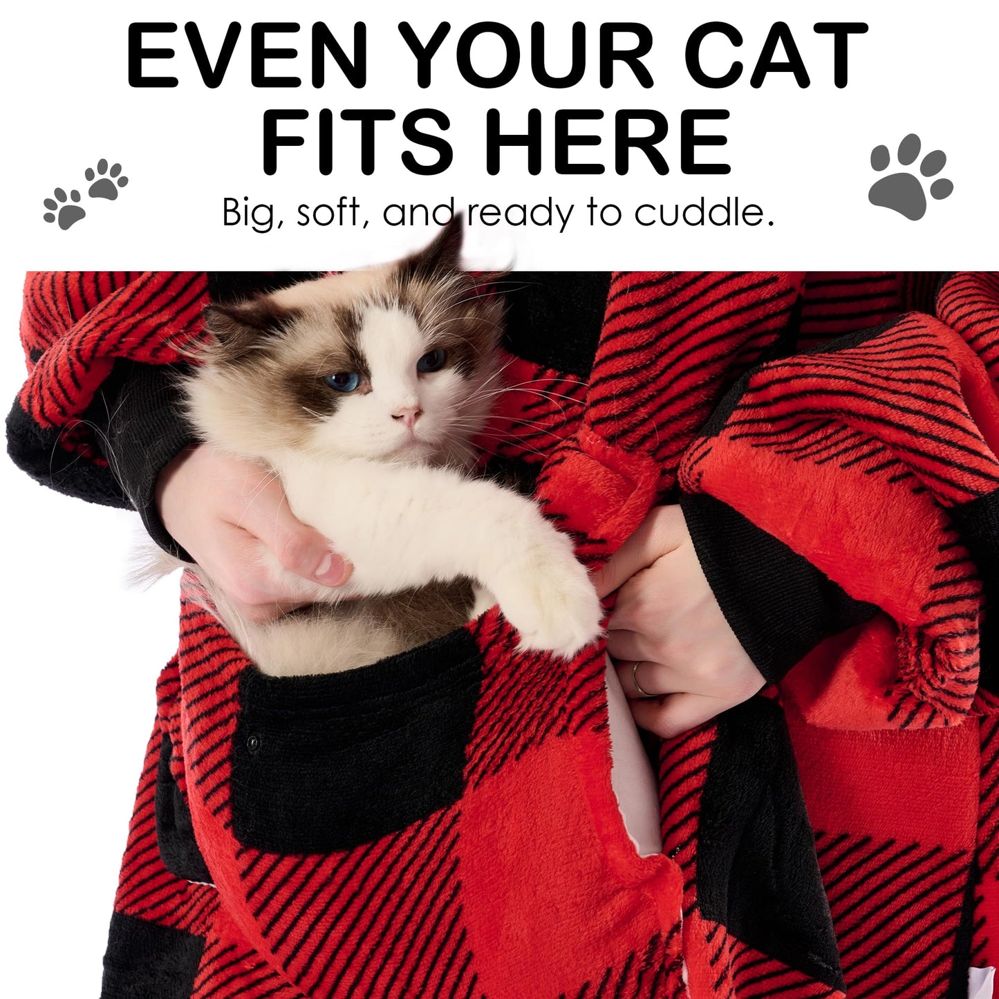 Krifey Wearable Blanket Hoodie, Oversized Sherpa Fleece Sweatshirt with Giant Pocket, Birthday Gifts for Women, Warm Christmas Gift for Mom, Wife, or Girlfriend