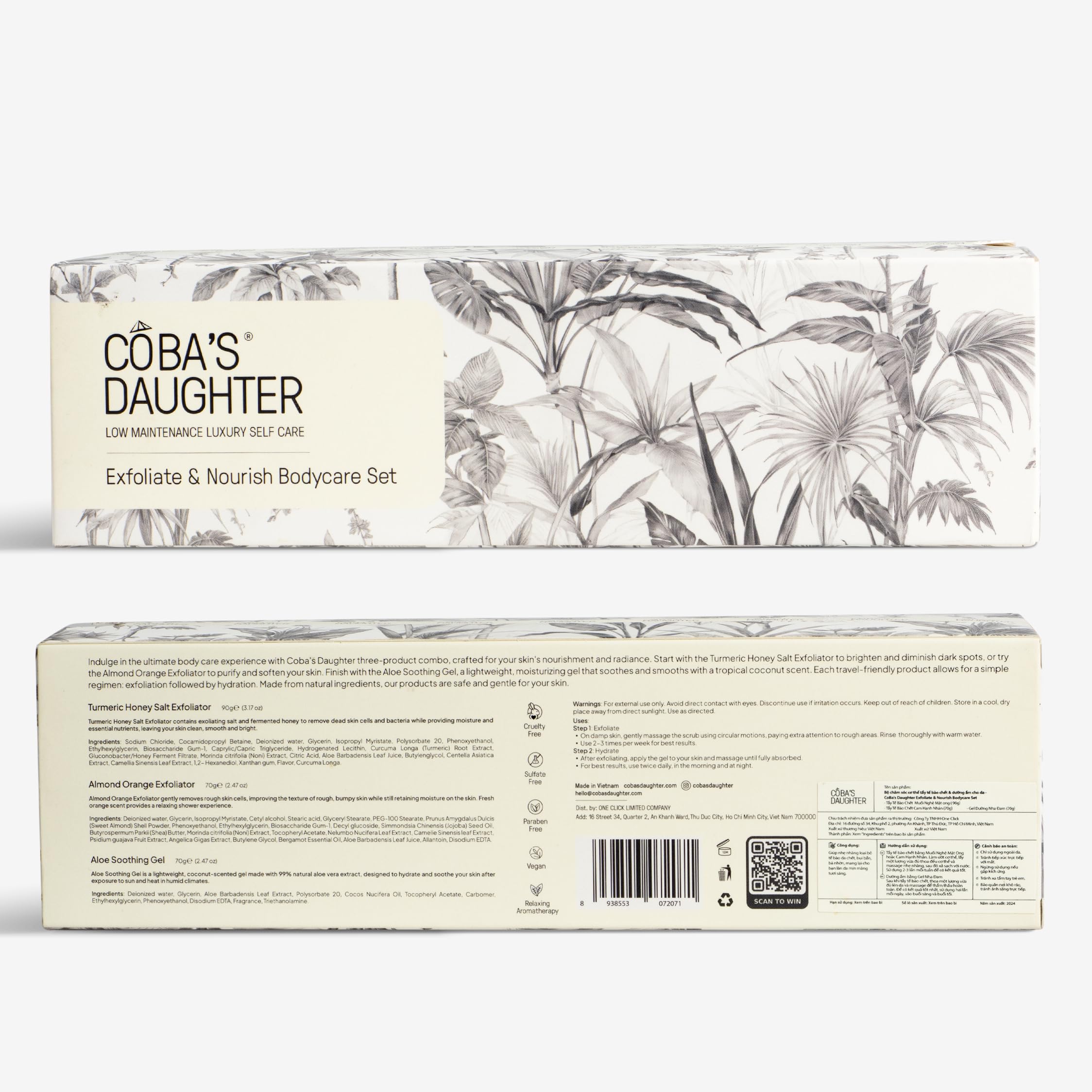 COBA’S DAUGHTER Christmas Gift for Women - Bath & Body Care Gift Basket, 7-Piece Spa Inspired Set with Body Wash, Bubble Bath & Travel Minis - Perfect Birthday Gift, Self-Care Spa Set